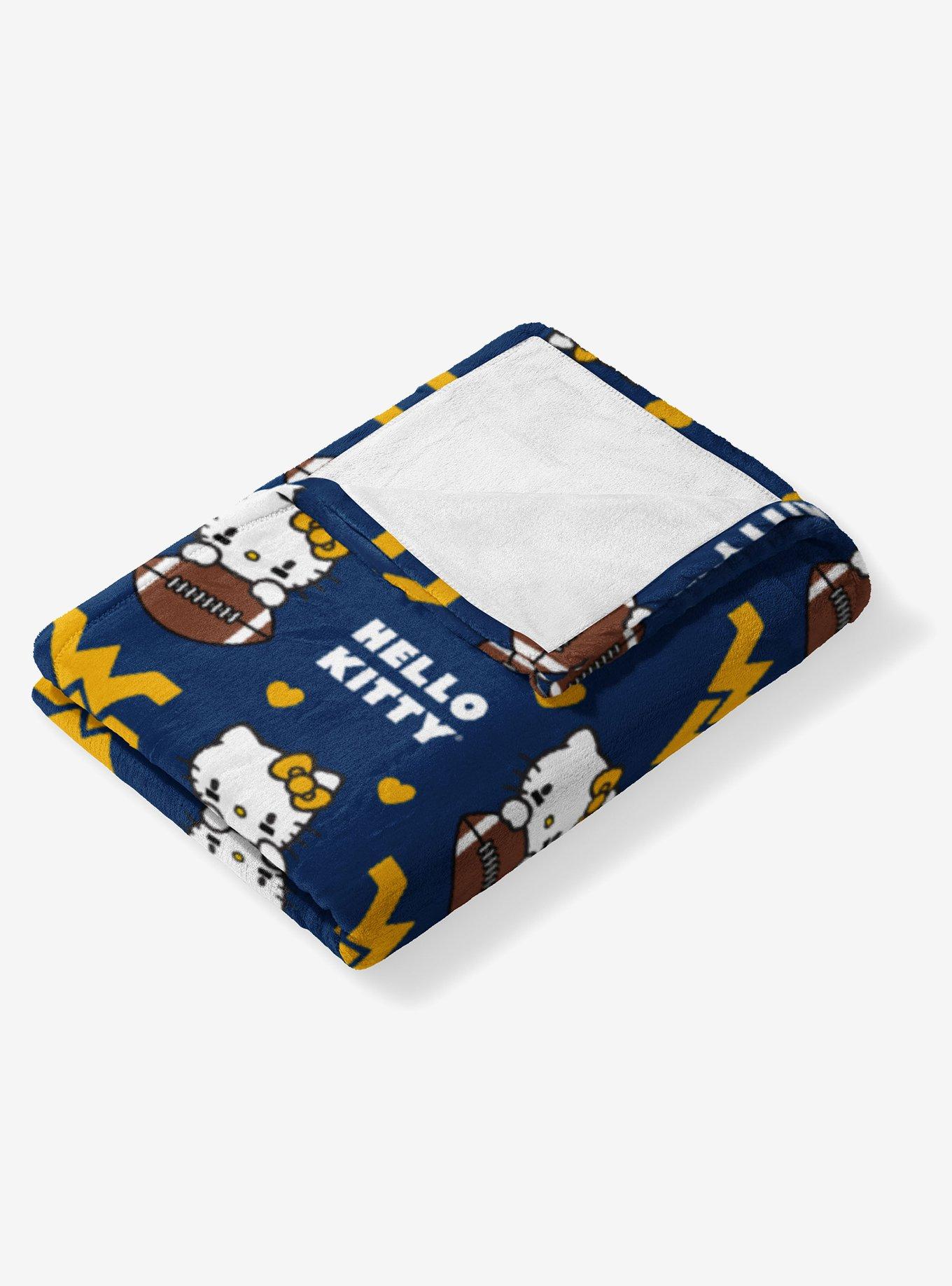 West Virginia Mountaineers Football Ready Hello Kitty Cloud Throw Blanket, , alternate