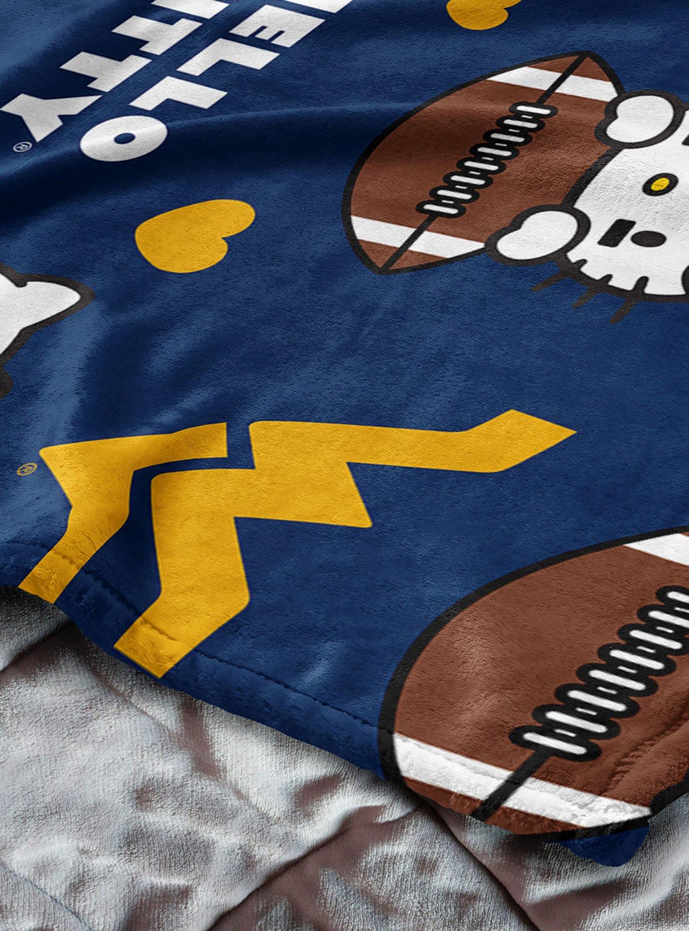 West Virginia Mountaineers Football Ready Hello Kitty Cloud Throw Blanket, , alternate