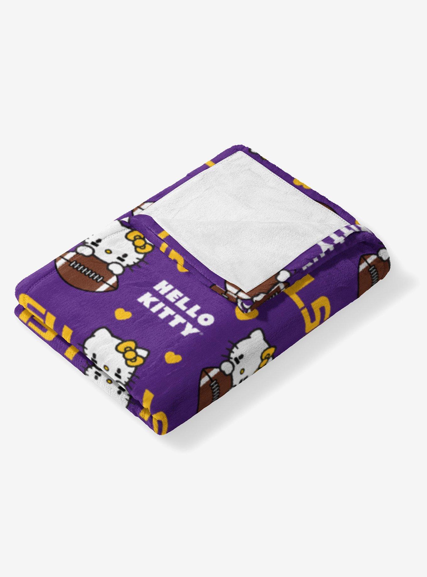 LSU Tigers Football Ready Hello Kitty Cloud Throw Blanket, , alternate