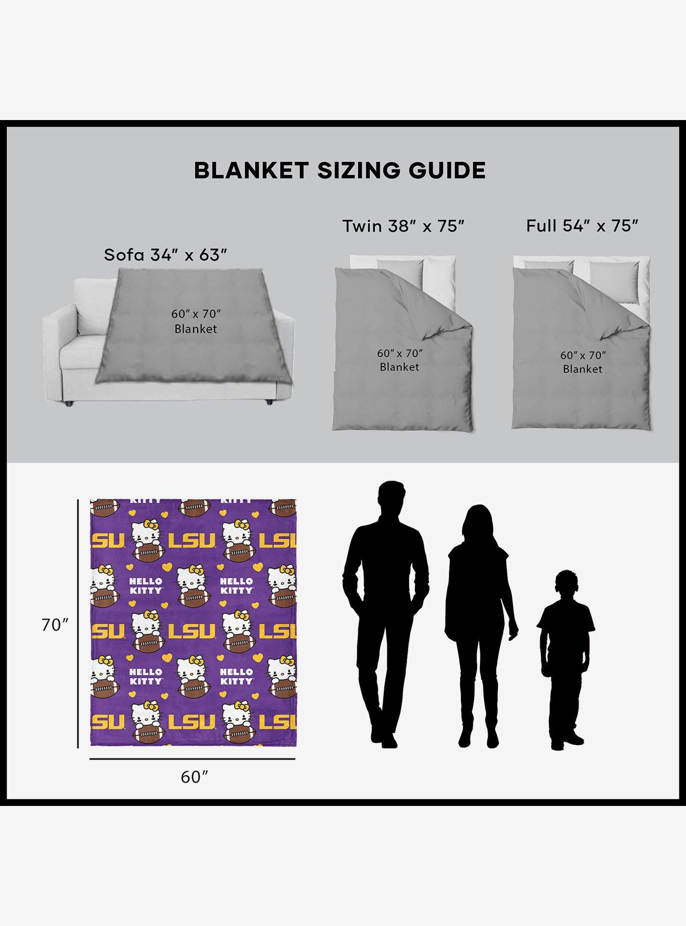 LSU Tigers Football Ready Hello Kitty Cloud Throw Blanket, , alternate