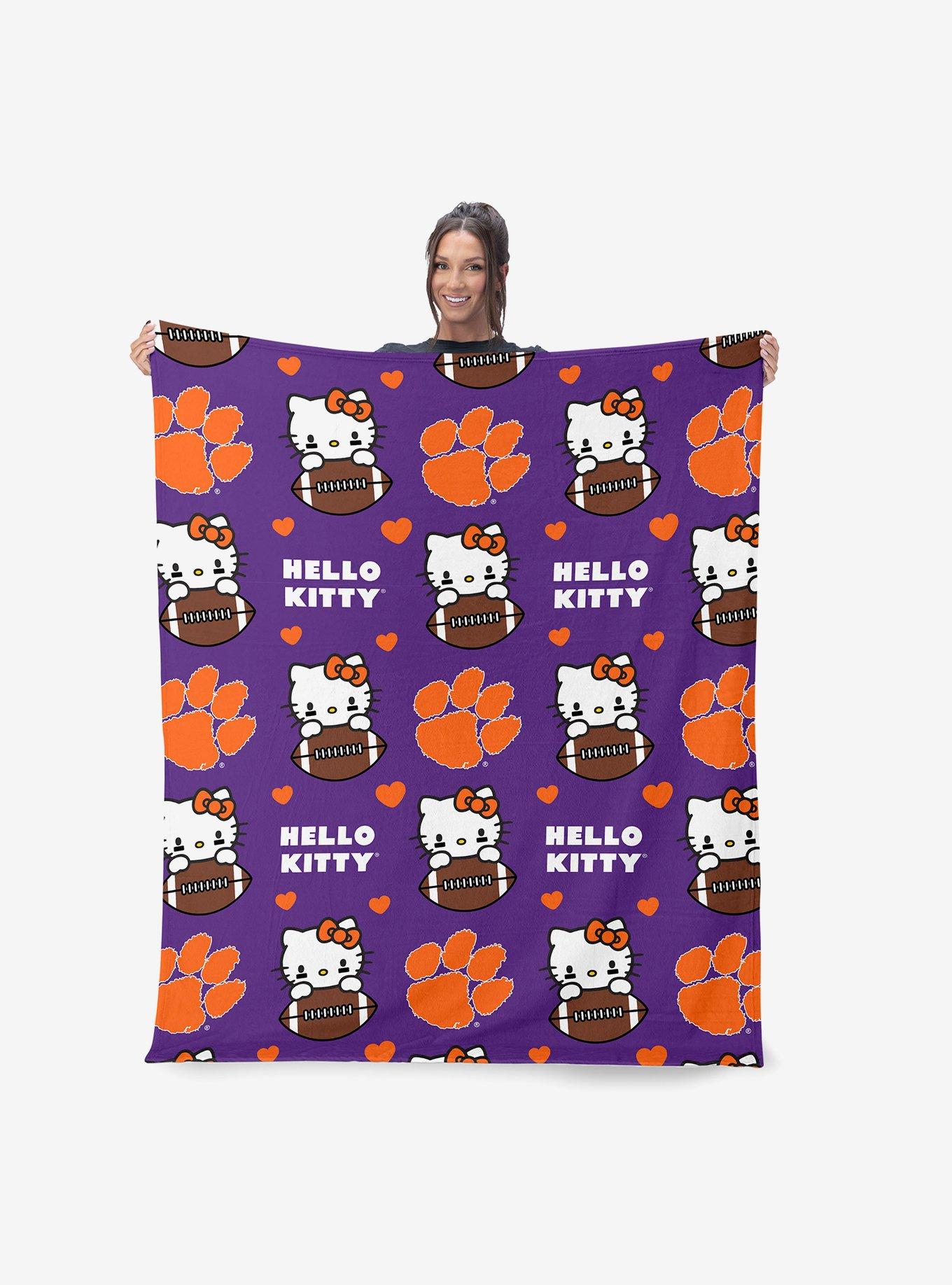 Clemson Tigers Football Ready Hello Kitty Cloud Throw Blanket, , hi-res