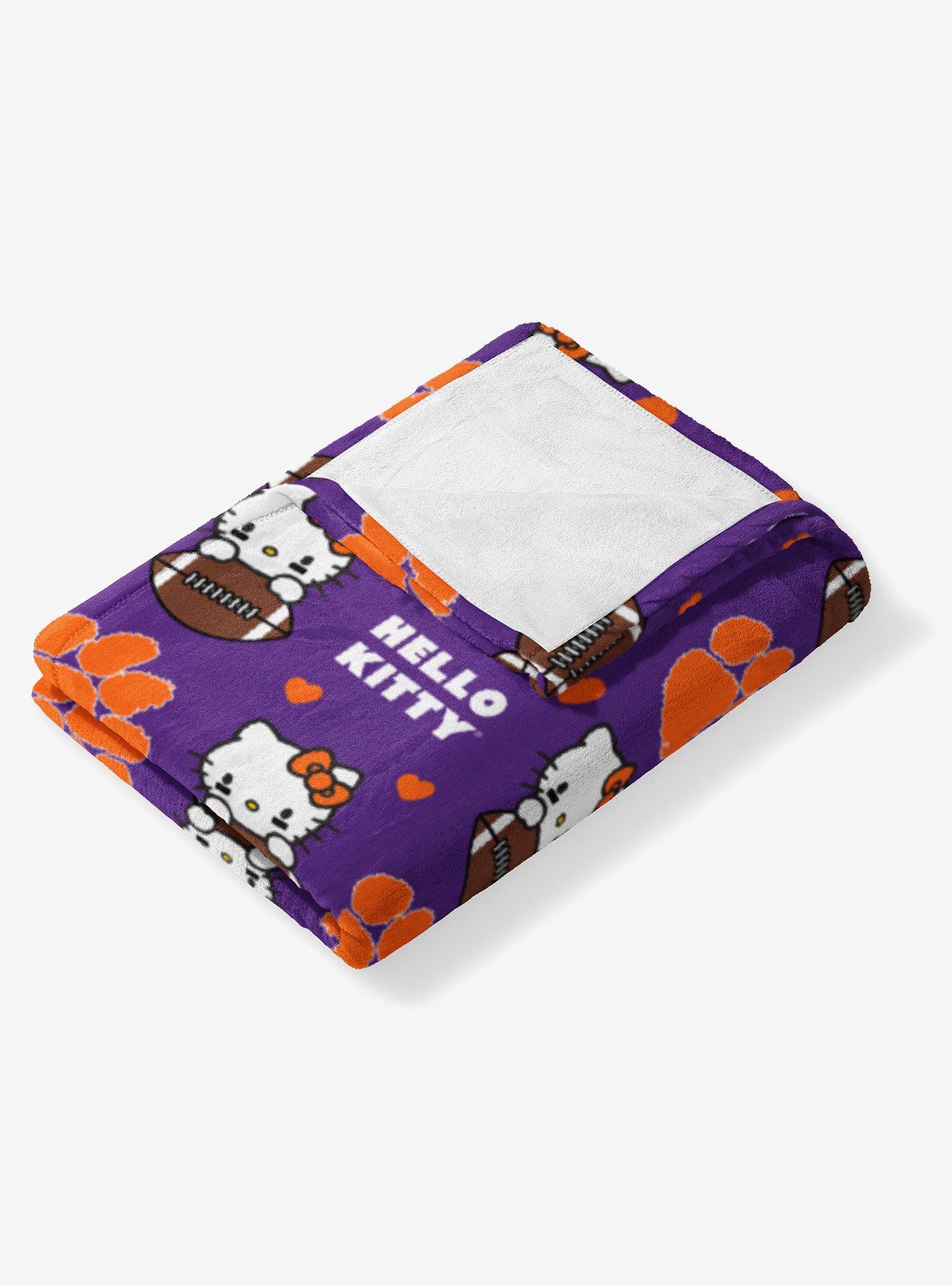 Clemson Tigers Football Ready Hello Kitty Cloud Throw Blanket, , alternate