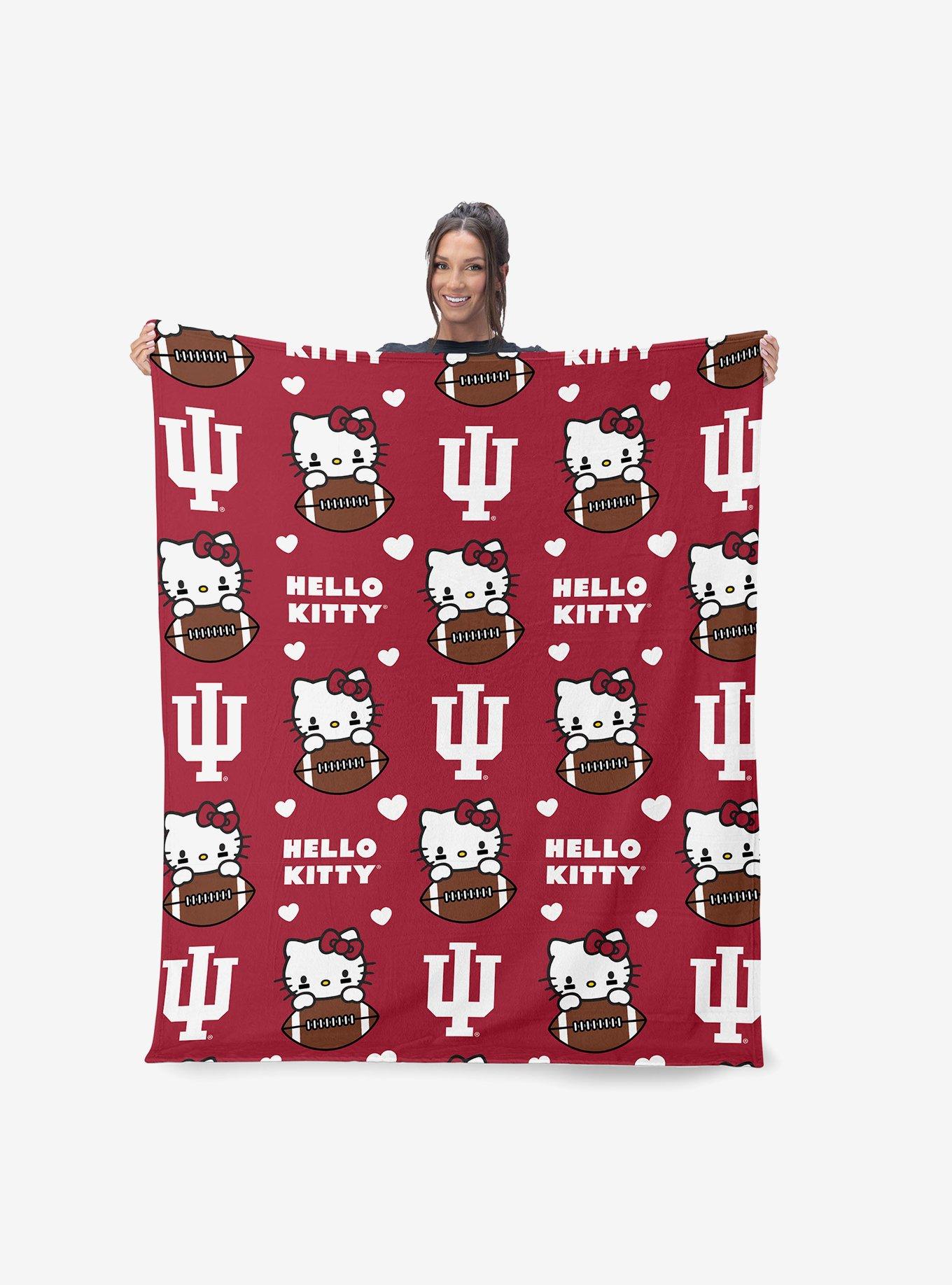 Indiana Hoosiers Football Ready Hello Kitty Cloud Throw Blanket, , hi-res