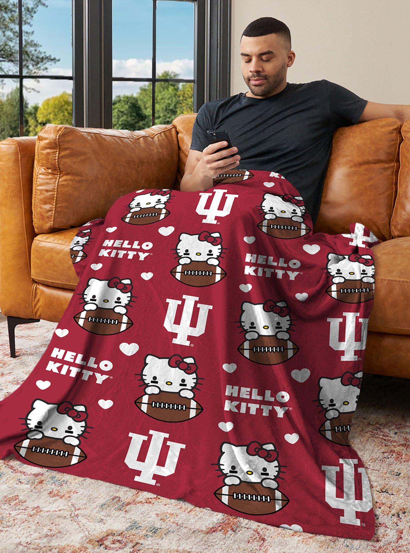 Indiana Hoosiers Football Ready Hello Kitty Cloud Throw Blanket, , alternate
