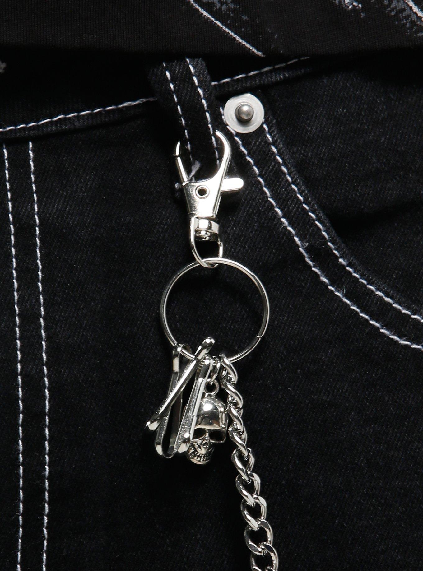 Three-Headed Skeleton Black Carpenter Jorts, GREY, alternate