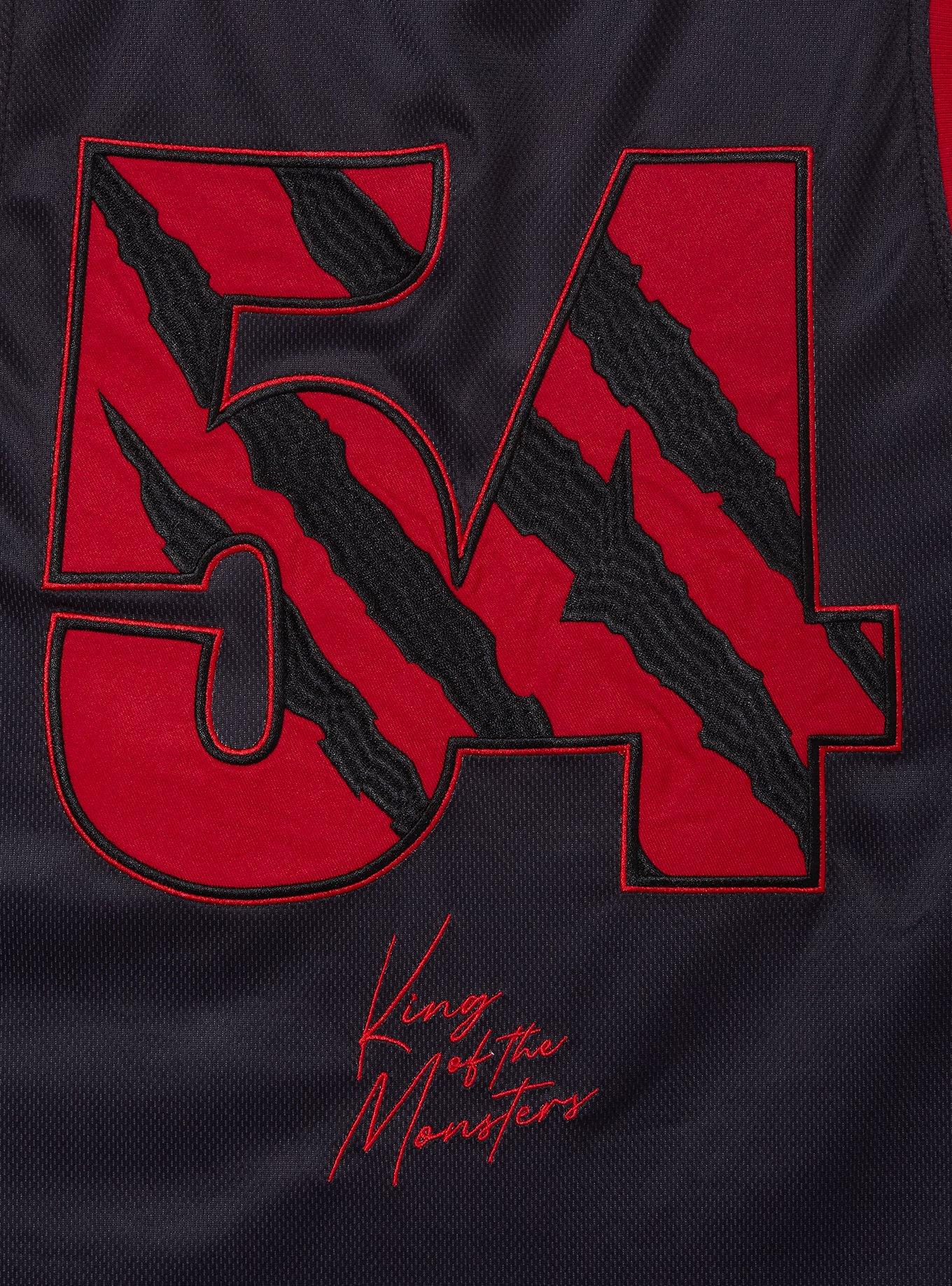 Godzilla Tonal Print Basketball Jersey - BoxLunch Exclusive, BLACK, alternate