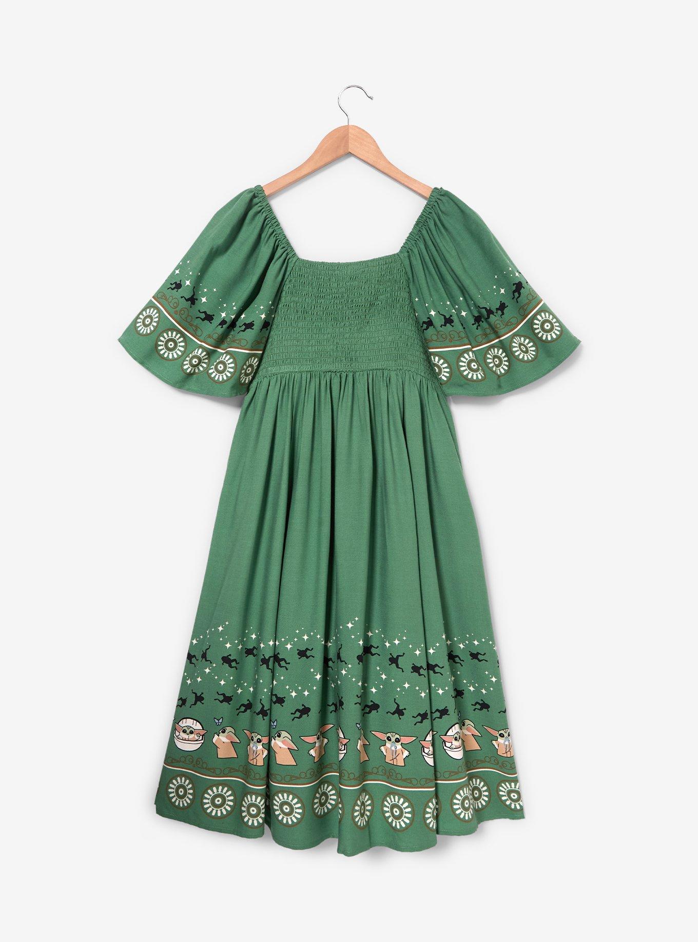 Star Wars The Mandalorian Grogu Patterned Flutter Sleeve Dress, MULTI, alternate - view 3