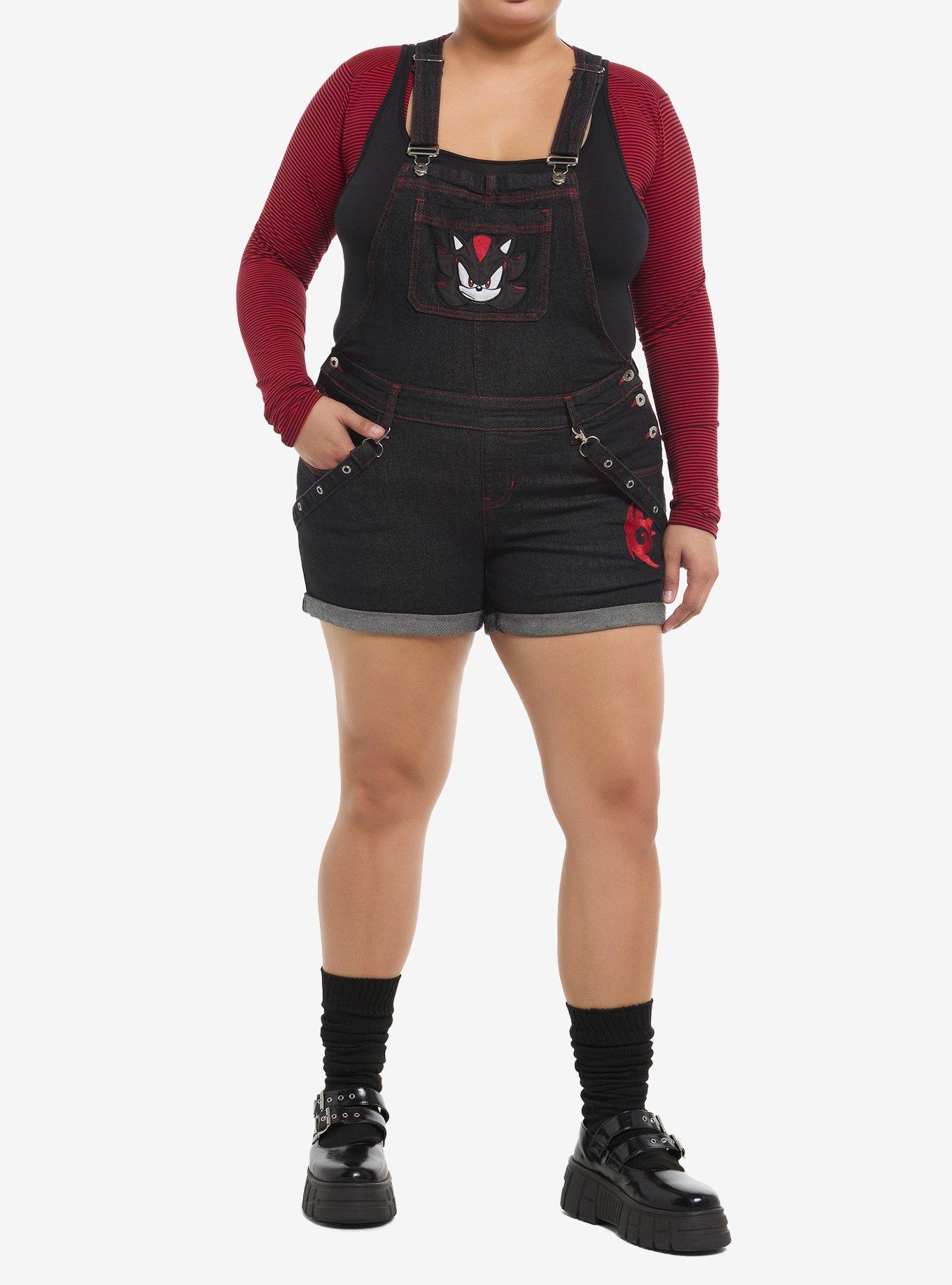Sonic The Hedgehog Shadow Denim Shortalls Plus Size, , hi-res