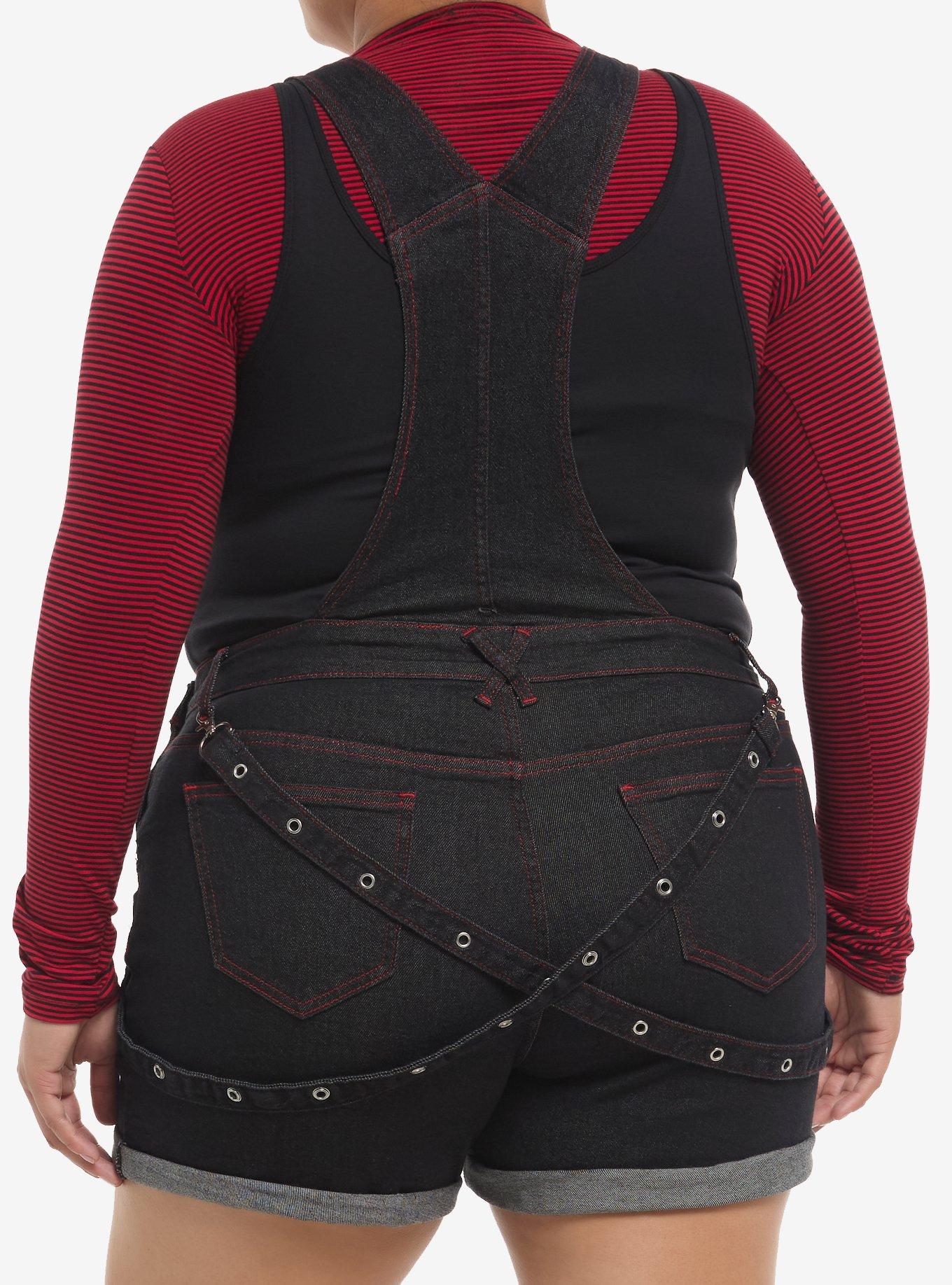 Sonic The Hedgehog Shadow Denim Shortalls Plus Size, , alternate