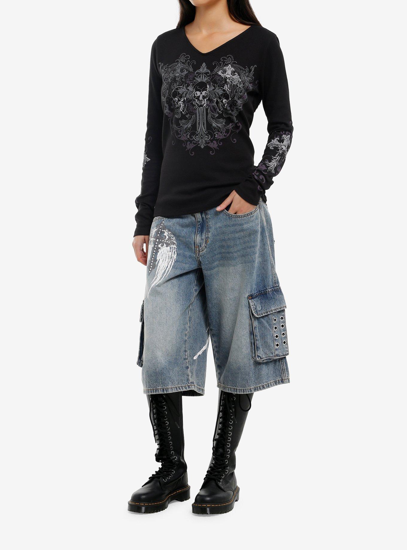 Skull & Cross Thermal Girls Long-Sleeve Top, , hi-res