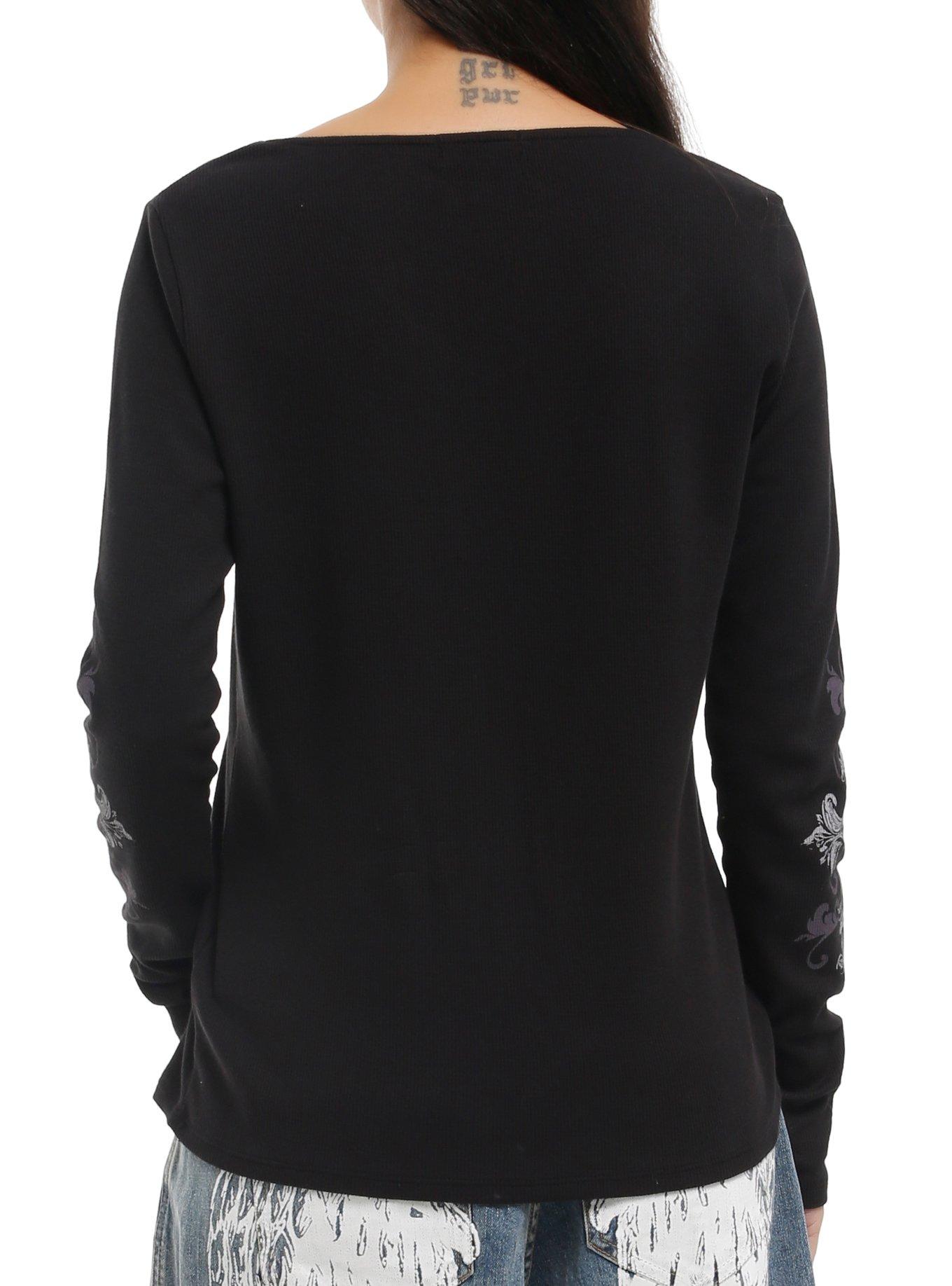 Skull & Cross Thermal Girls Long-Sleeve Top, PURPLE, alternate