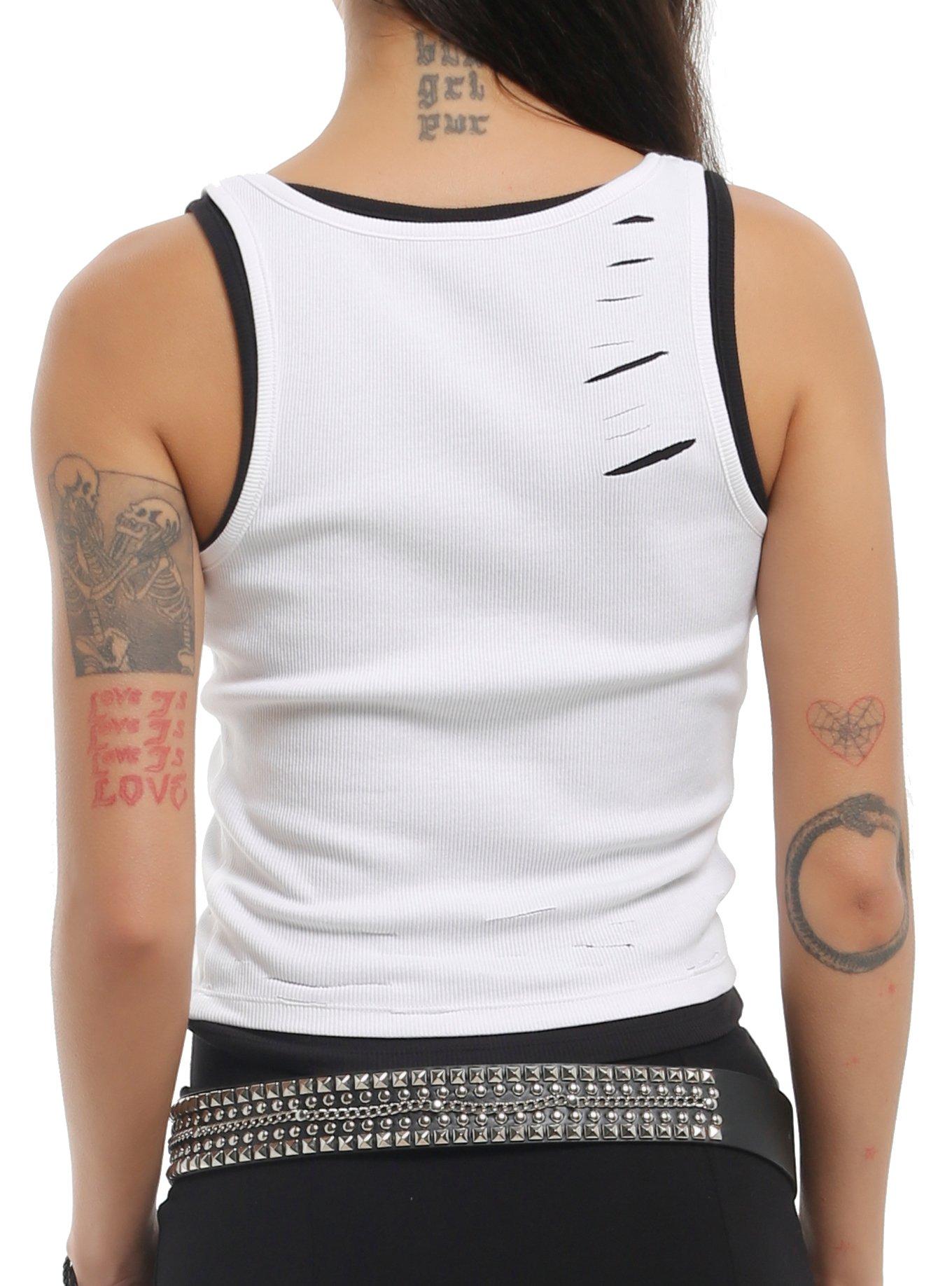 Social Collision Amped Up Chaos Skull Layered Girls Tank Top, PURPLE, alternate