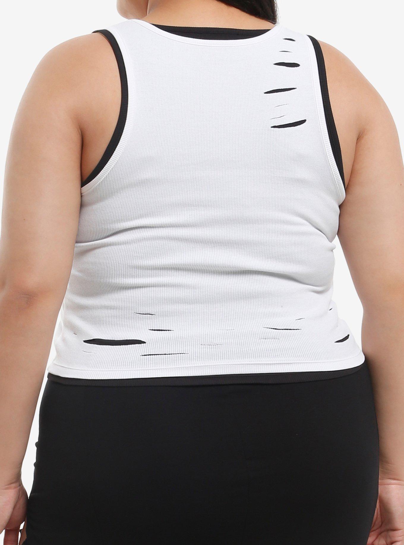 Social Collision Amped Up Chaos Skull Layered Girls Tank Top Plus Size, , hi-res