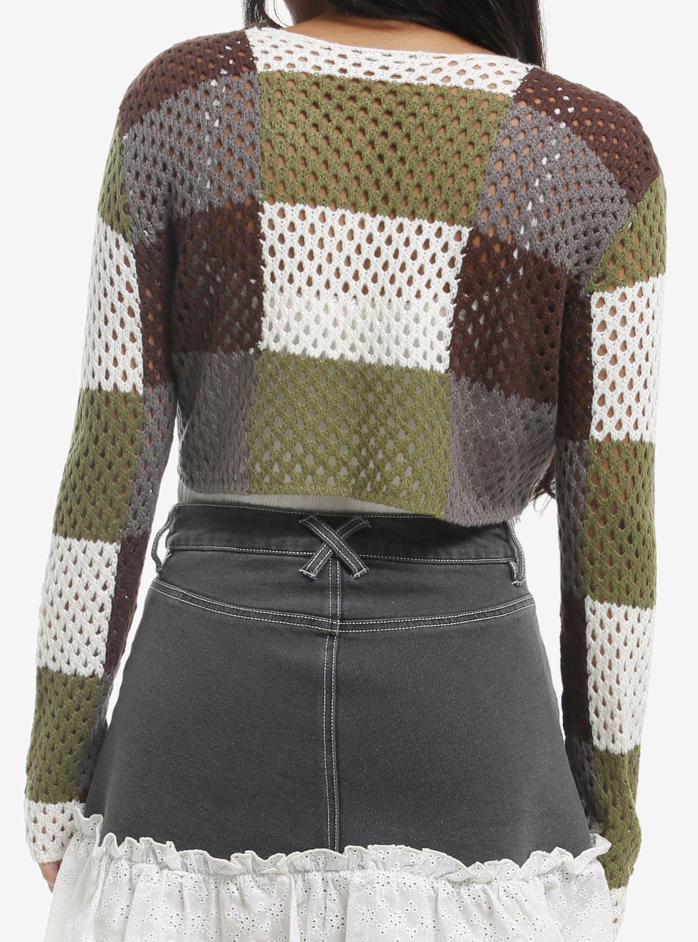 Thorn & Fable Mushroom & Frog Girls Crop Sweater, MULTI, alternate