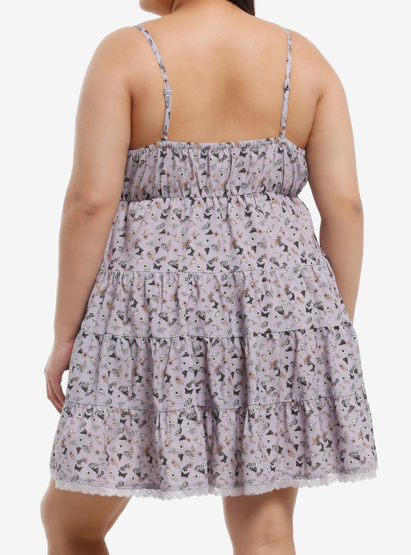 Thorn & Fable Spring Bugs Tiered Mini Dress Plus Size, , hi-res