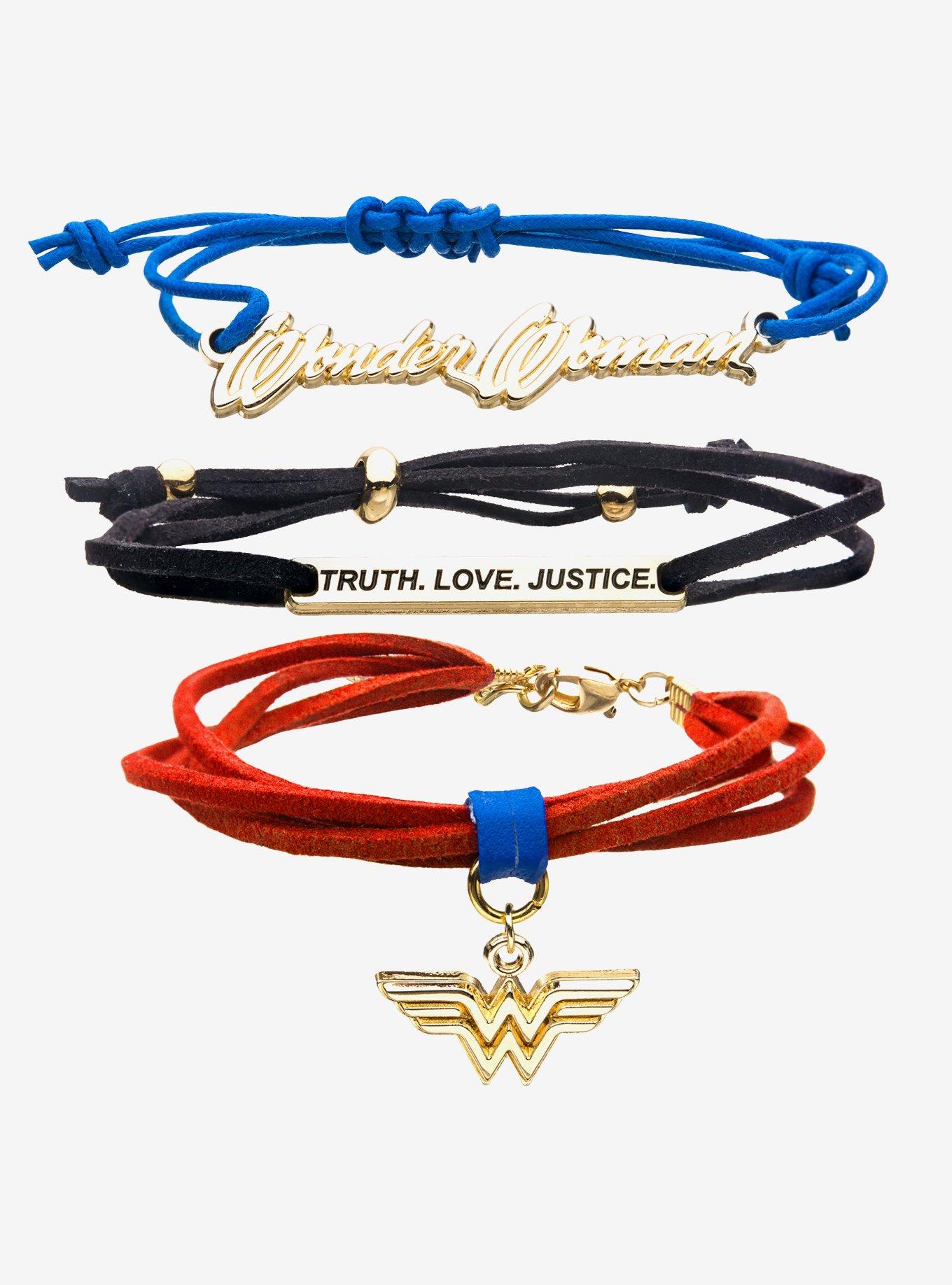 DC Comics Wonder Woman Icons Cord Bracelet Set, , hi-res