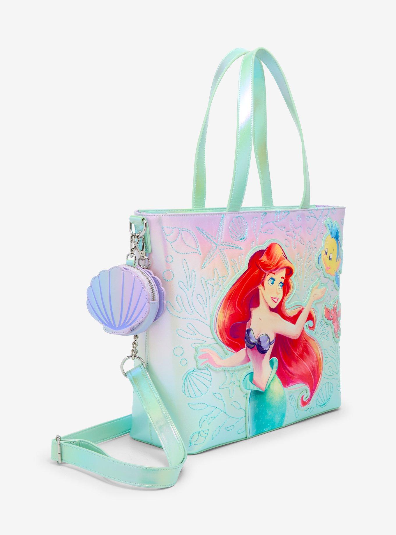 Loungefly Disney The Little Mermaid Iridescent Shell Tote Bag With Coin Purse, , hi-res