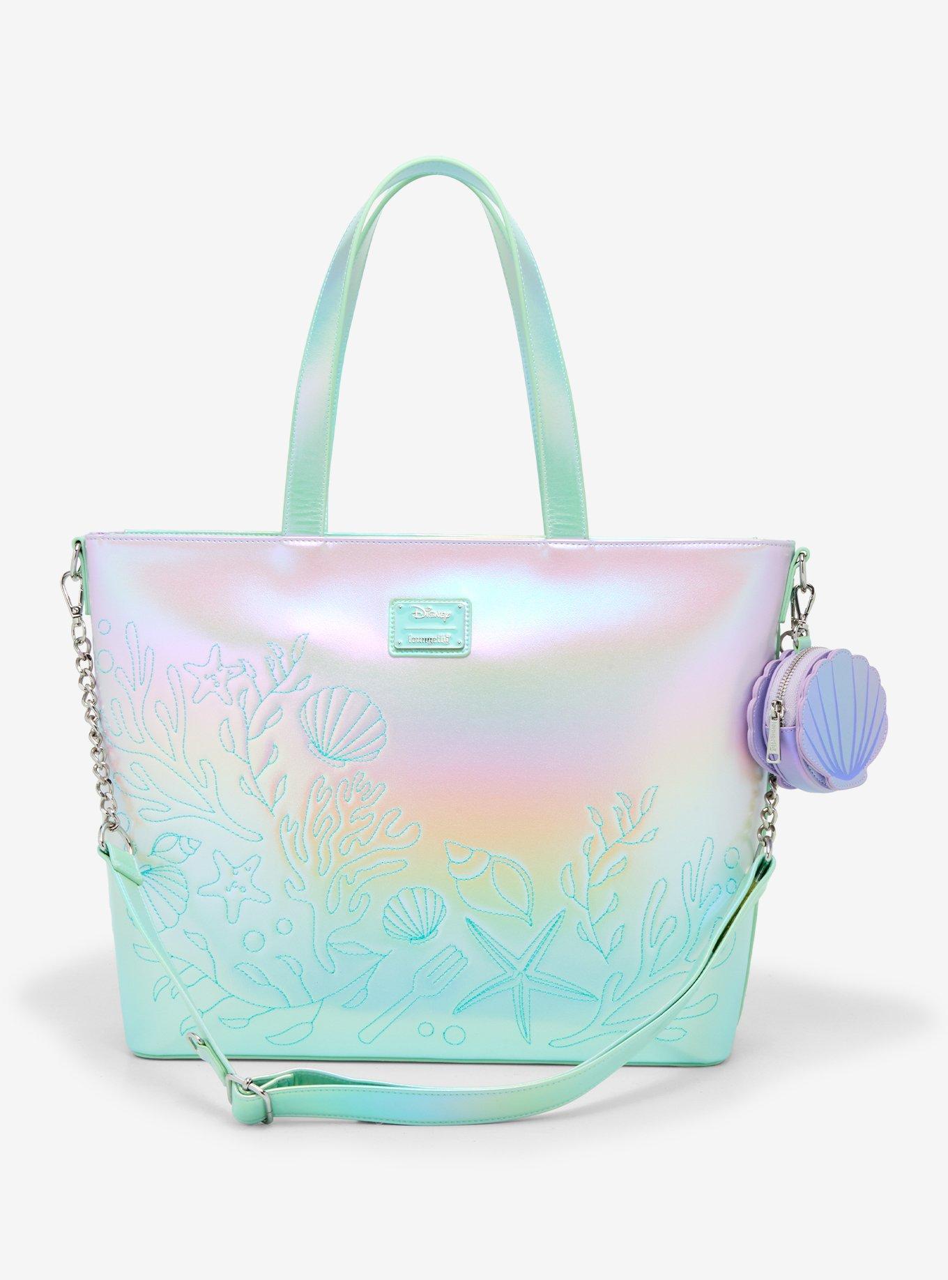 Loungefly Disney The Little Mermaid Iridescent Shell Tote Bag With Coin Purse, , alternate - view 3