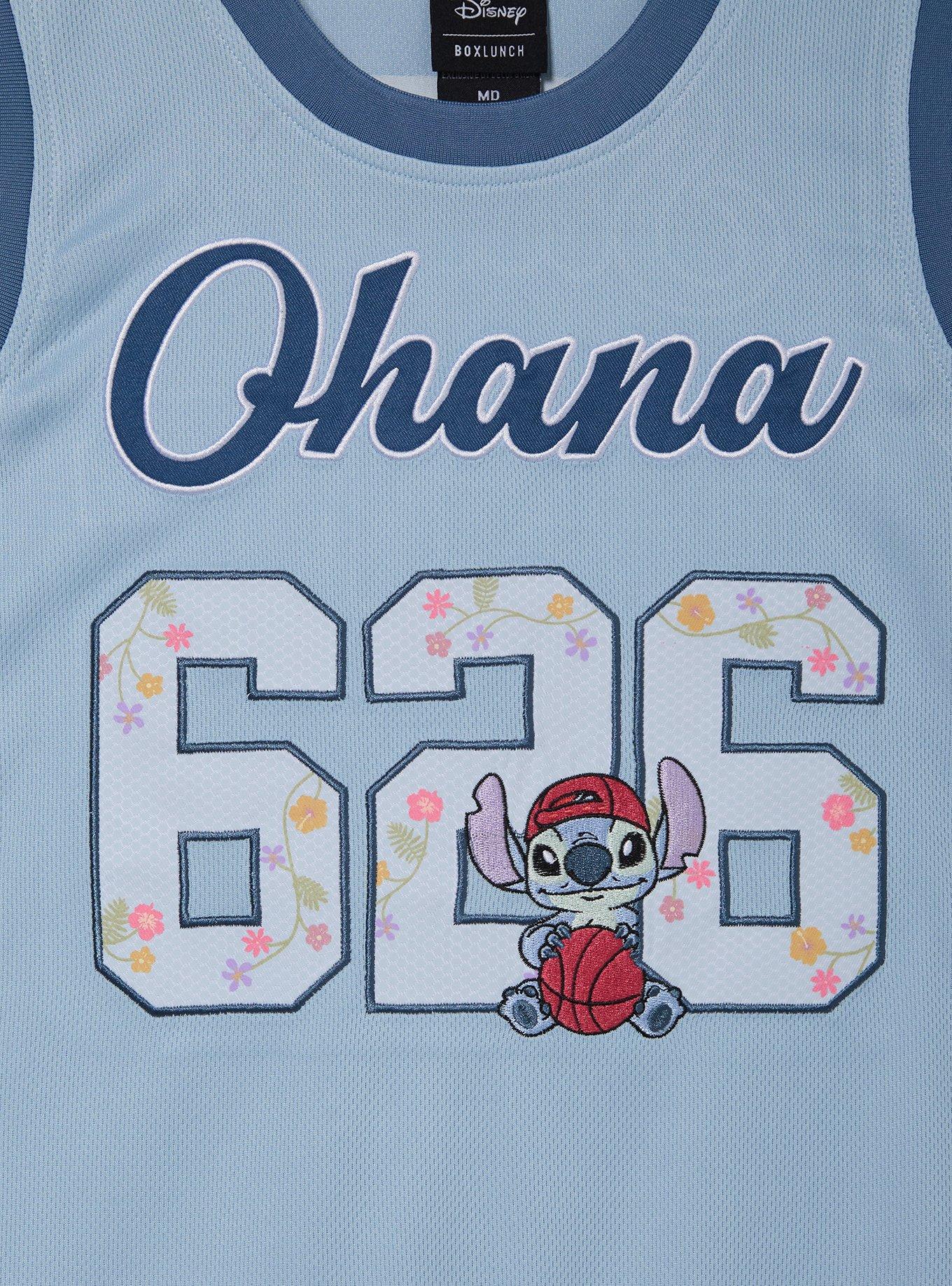 Disney Lilo & Stitch Ohana Women's Cropped Basketball Jersey &mdash; BoxLunch Exclusive, BLUE, alternate