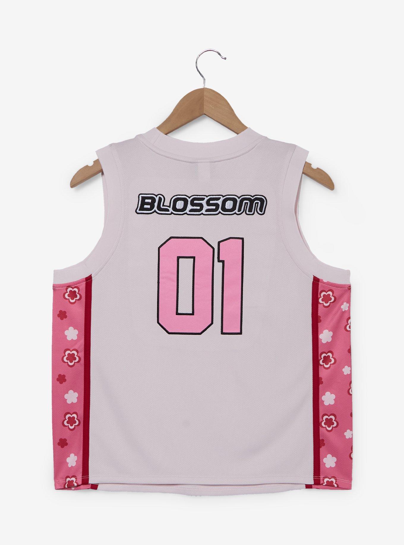 The Powerpuff Girls Blossom Women's Cropped Basketball Jersey - BoxLunch Exclusive, , hi-res