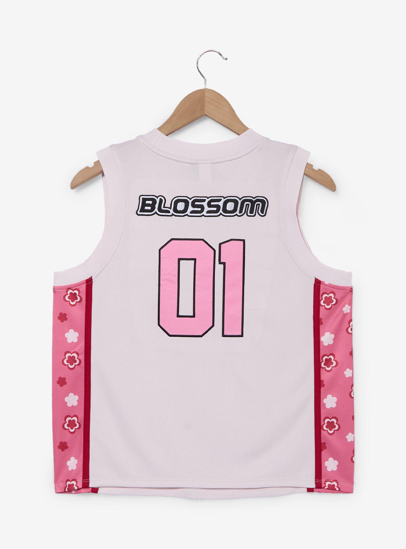 The Powerpuff Girls Blossom Women's Cropped Basketball Jersey - BoxLunch Exclusive