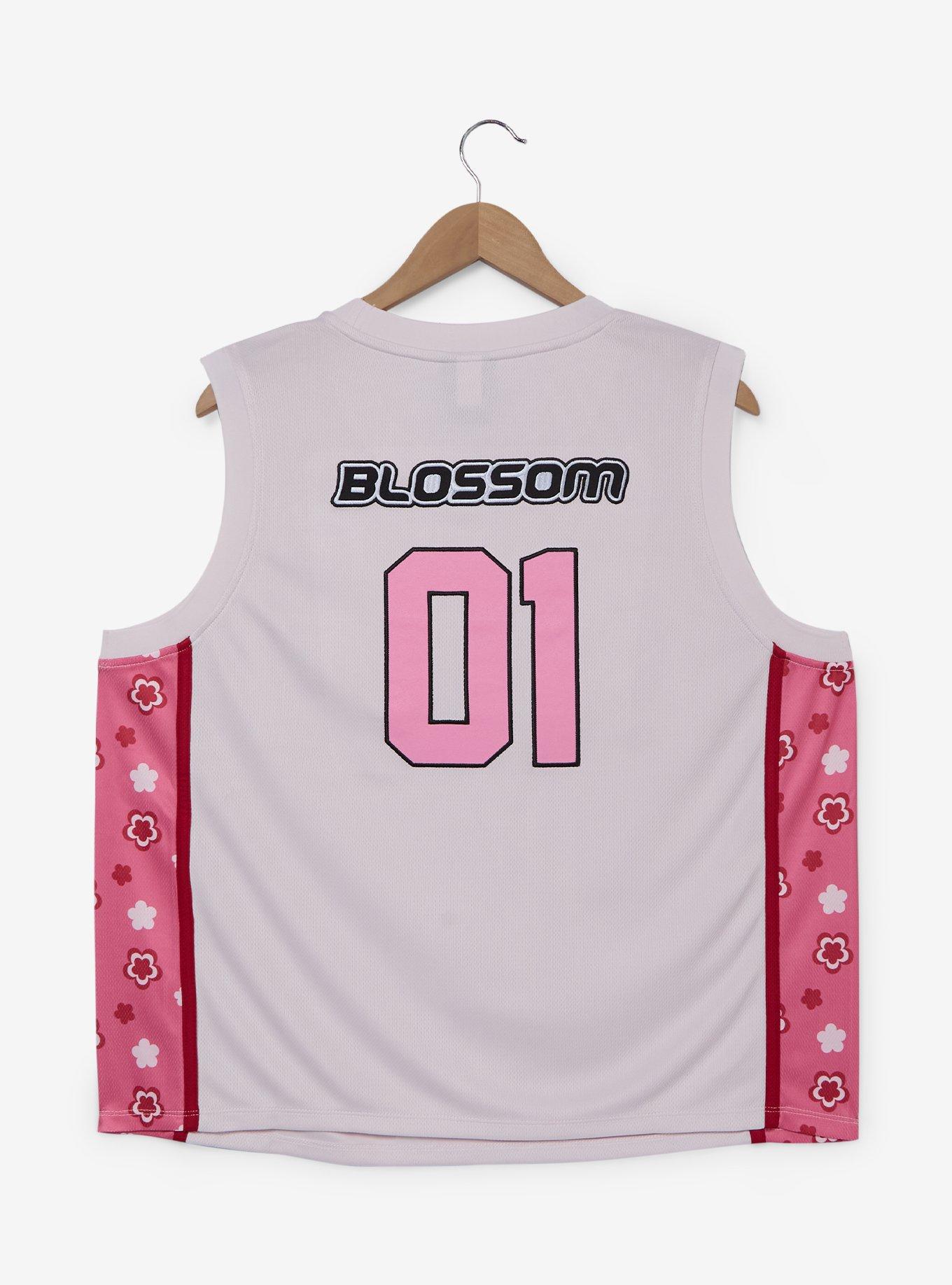 The Powerpuff Girls Blossom Women's Plus Size Cropped Basketball Jersey - BoxLunch Exclusive, , hi-res