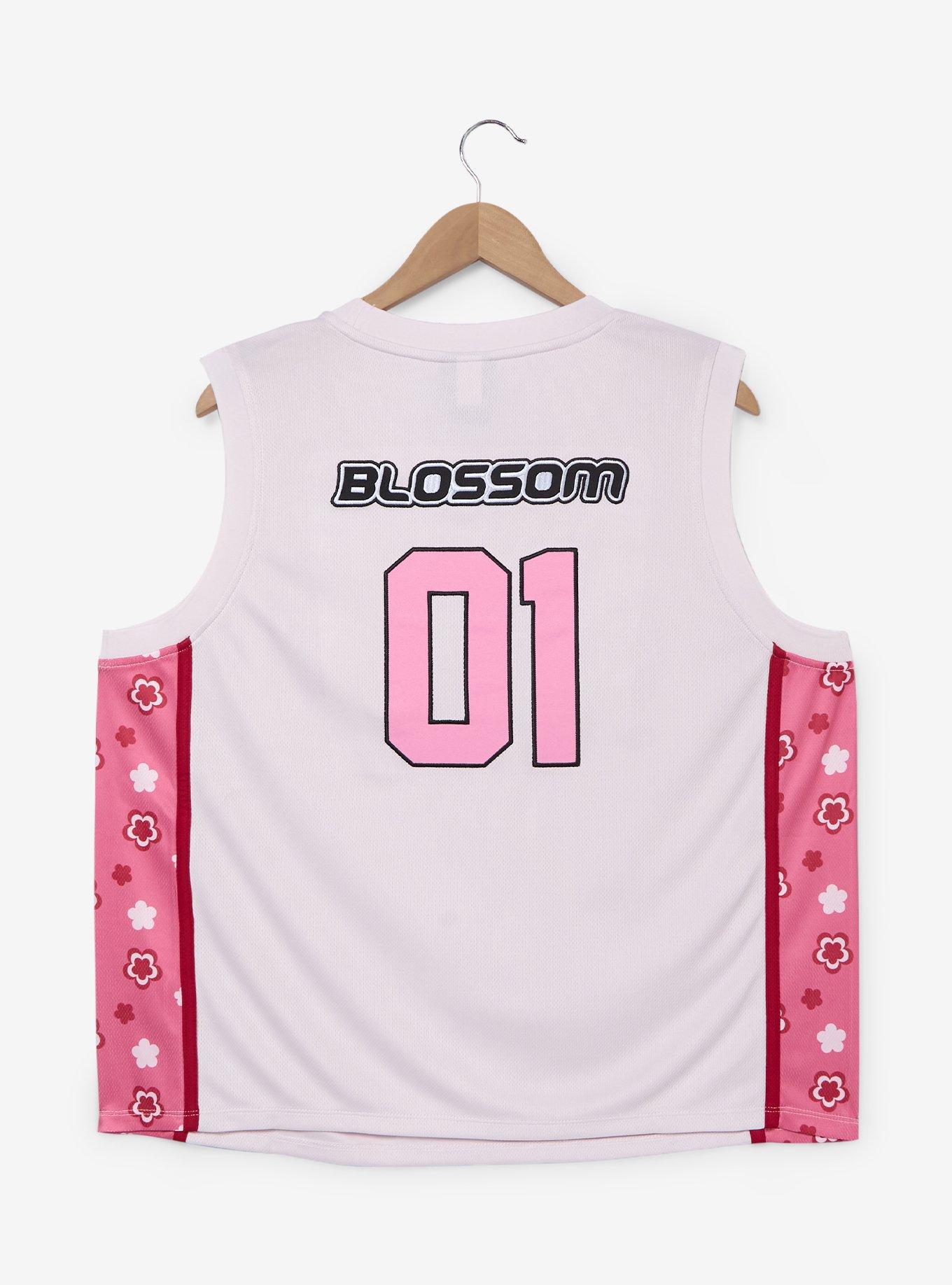 The Powerpuff Girls Blossom Women's Plus Cropped Basketball Jersey - BoxLunch Exclusive