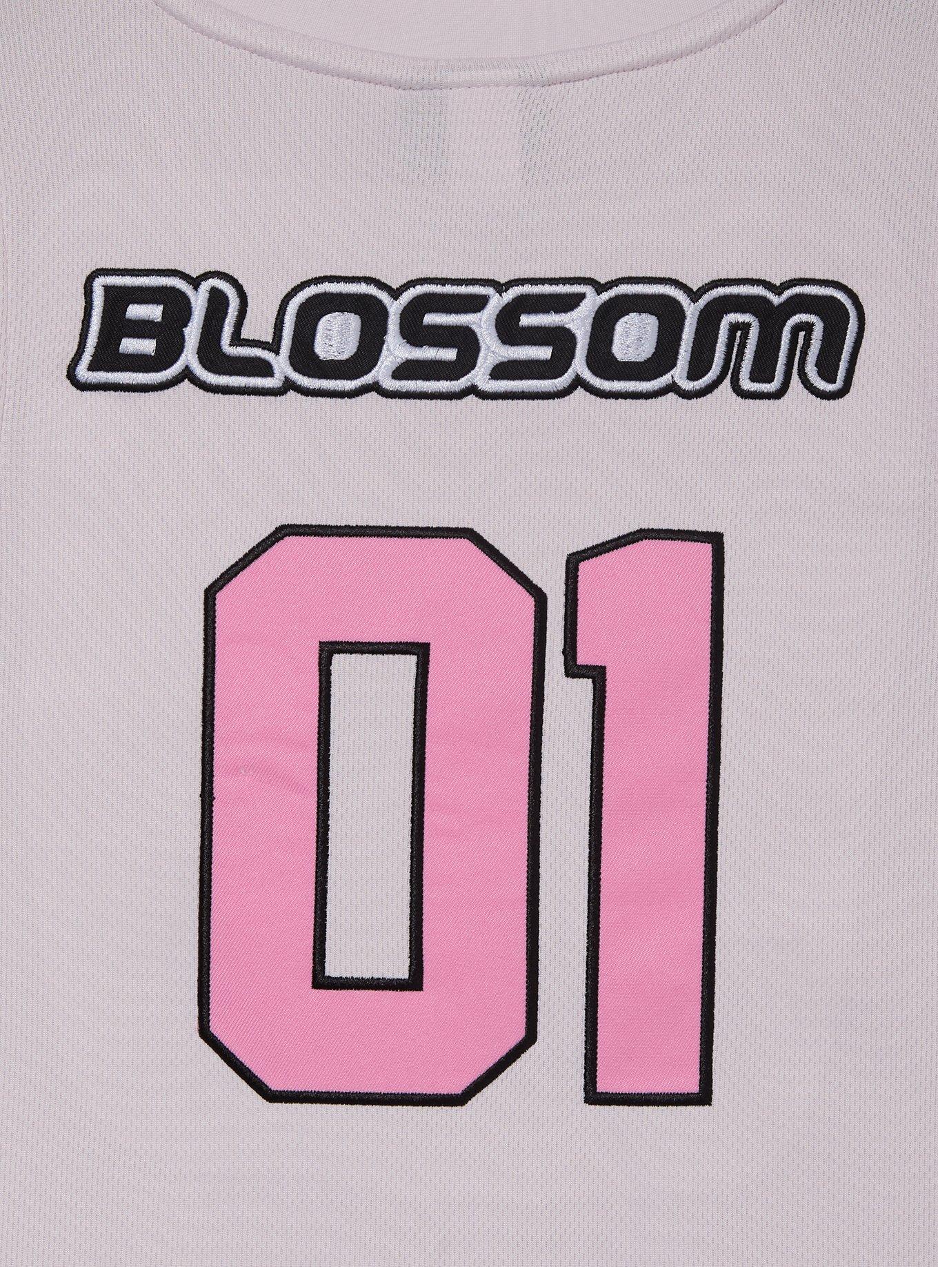 The Powerpuff Girls Blossom Women's Plus Size Cropped Basketball Jersey - BoxLunch Exclusive, PINK, alternate