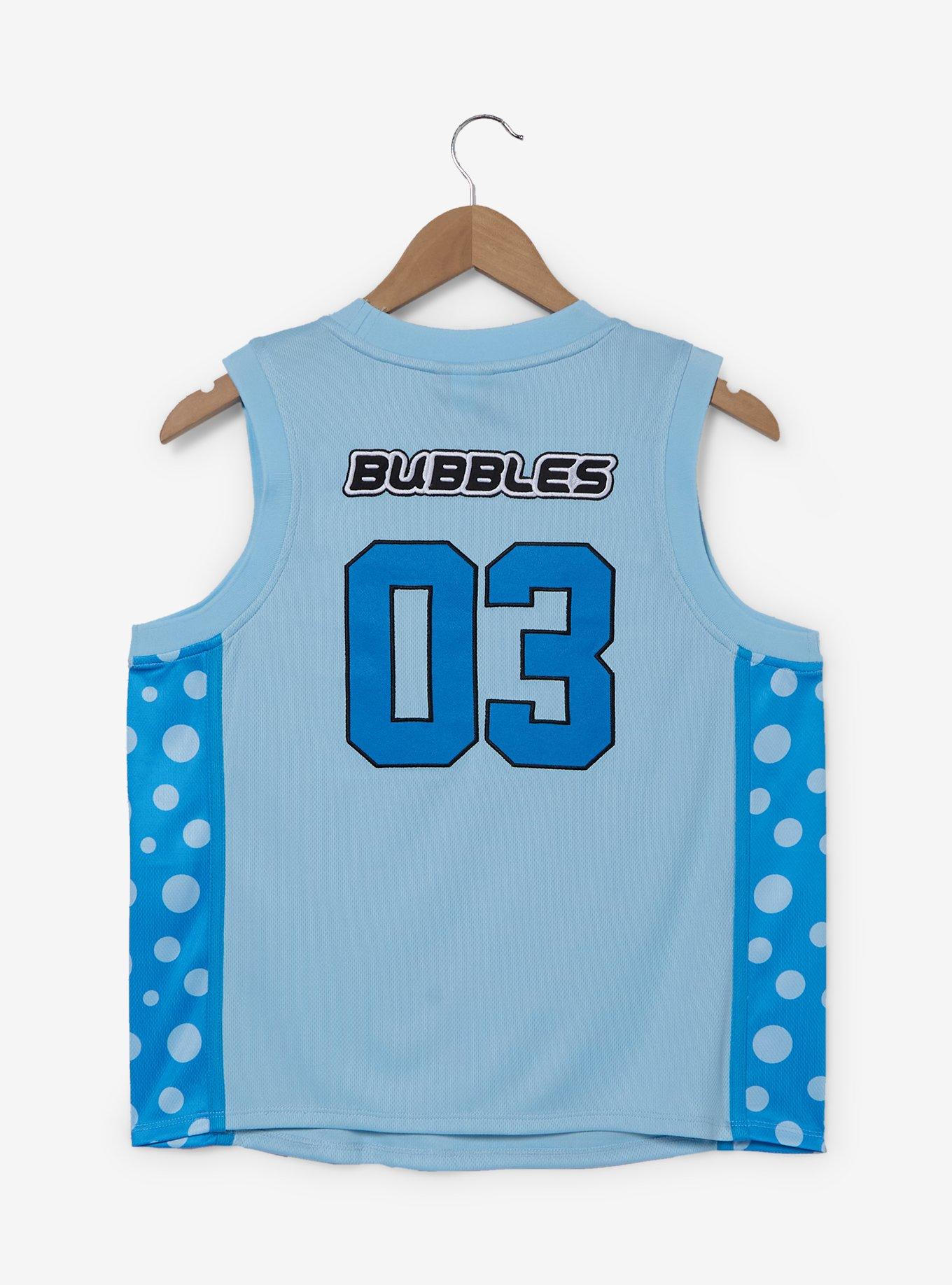 The Powerpuff Girls Bubbles Women's Cropped Basketball Jersey - BoxLunch Exclusive, , hi-res
