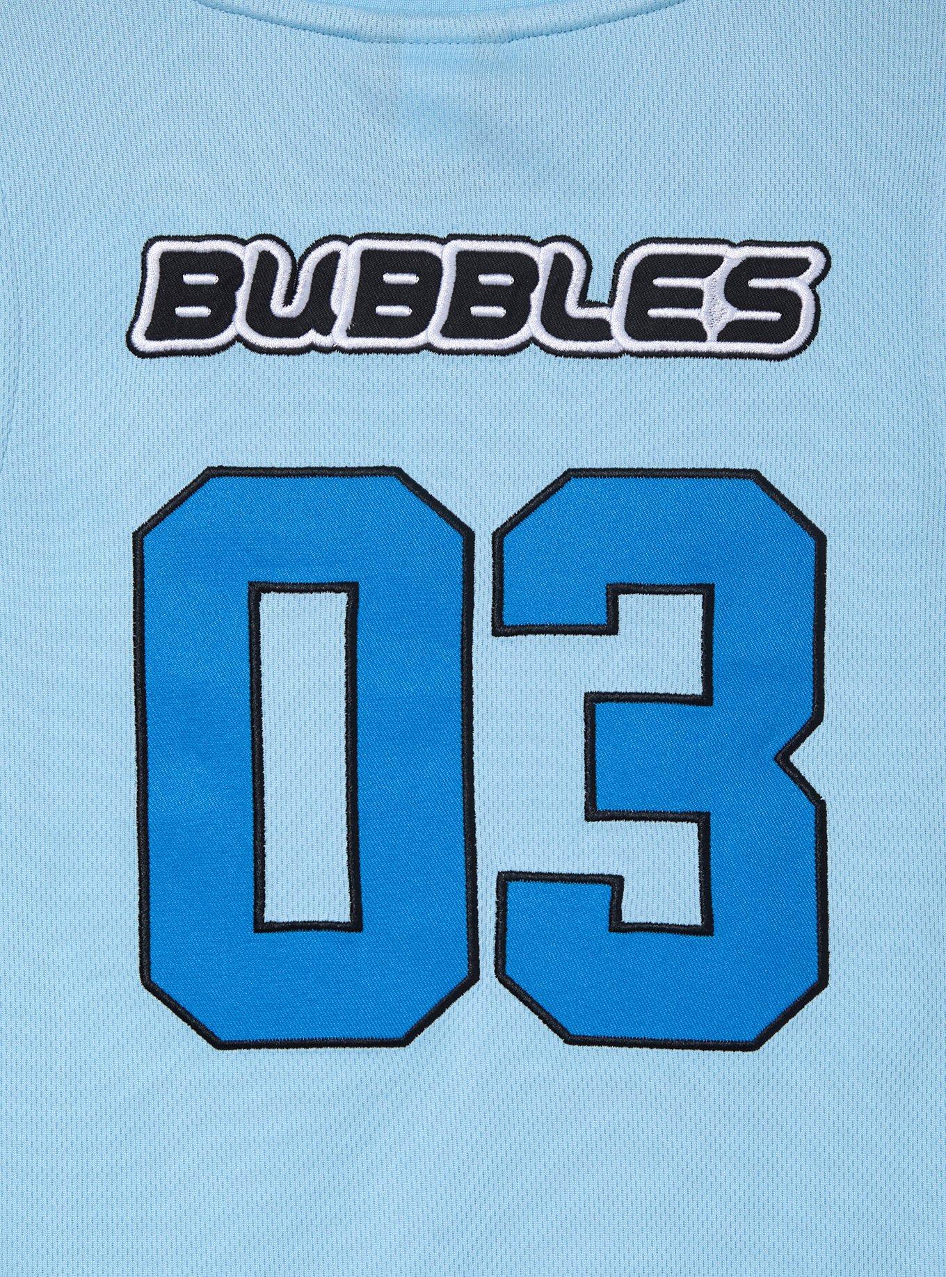 The Powerpuff Girls Bubbles Women's Cropped Basketball Jersey - BoxLunch Exclusive, BLUE, alternate