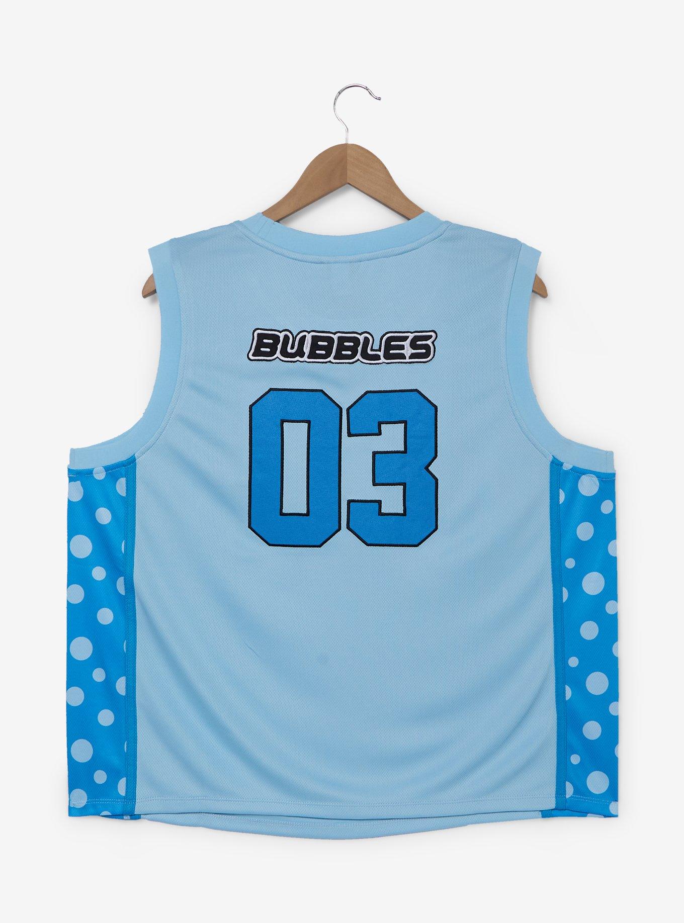 The Powerpuff Girls Bubbles Women's Plus Size Cropped Basketball Jersey - BoxLunch Exclusive, , hi-res