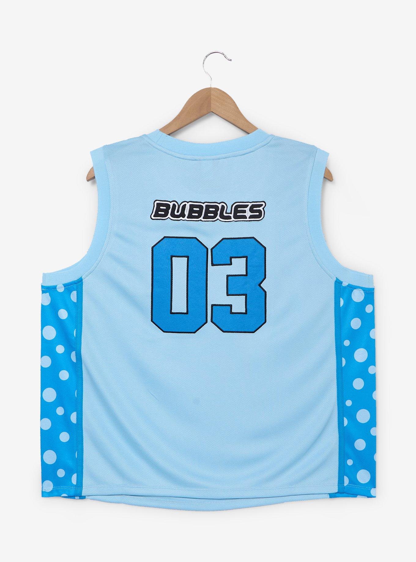The Powerpuff Girls Bubbles Women's Plus Cropped Basketball Jersey - BoxLunch Exclusive