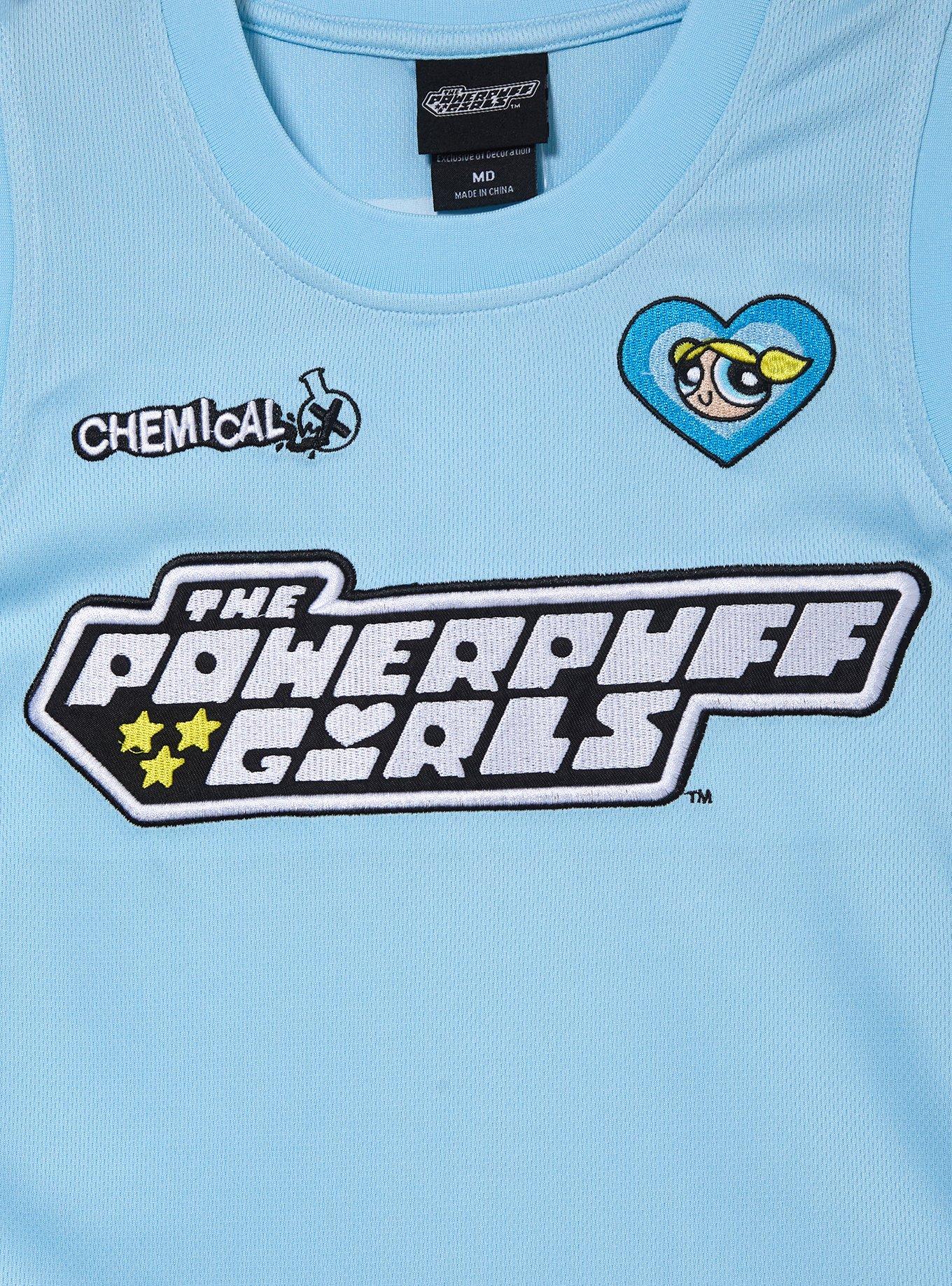 The Powerpuff Girls Bubbles Women's Plus Cropped Basketball Jersey - BoxLunch Exclusive