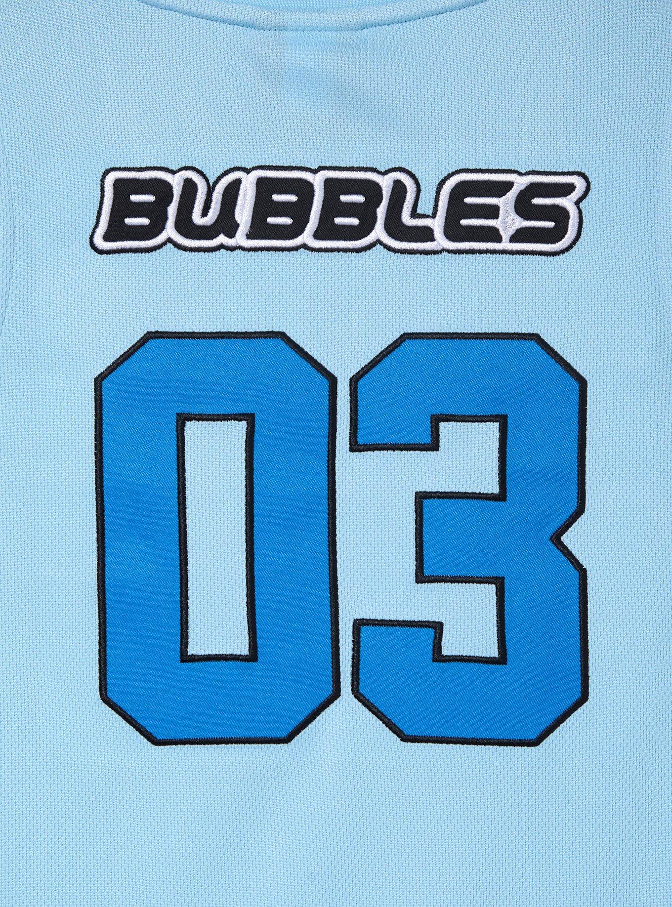 The Powerpuff Girls Bubbles Women's Plus Size Cropped Basketball Jersey - BoxLunch Exclusive, BLUE, alternate
