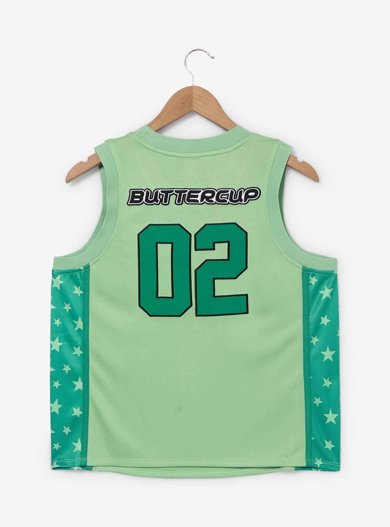 The Powerpuff Girls Buttercup Women's Cropped Basketball Jersey - BoxLunch Exclusive