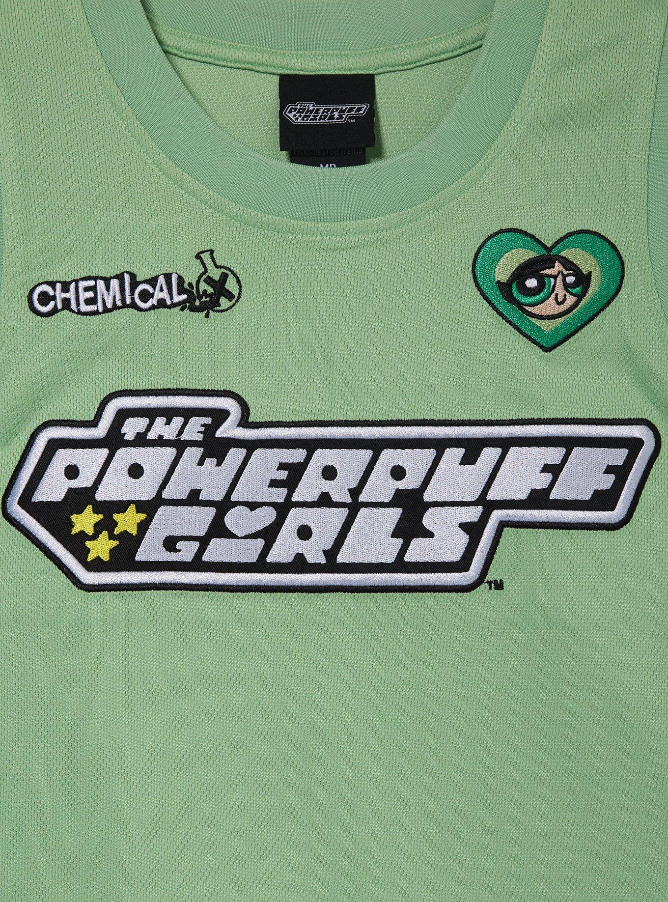 The Powerpuff Girls Buttercup Women's Cropped Basketball Jersey - BoxLunch Exclusive, GREEN, alternate