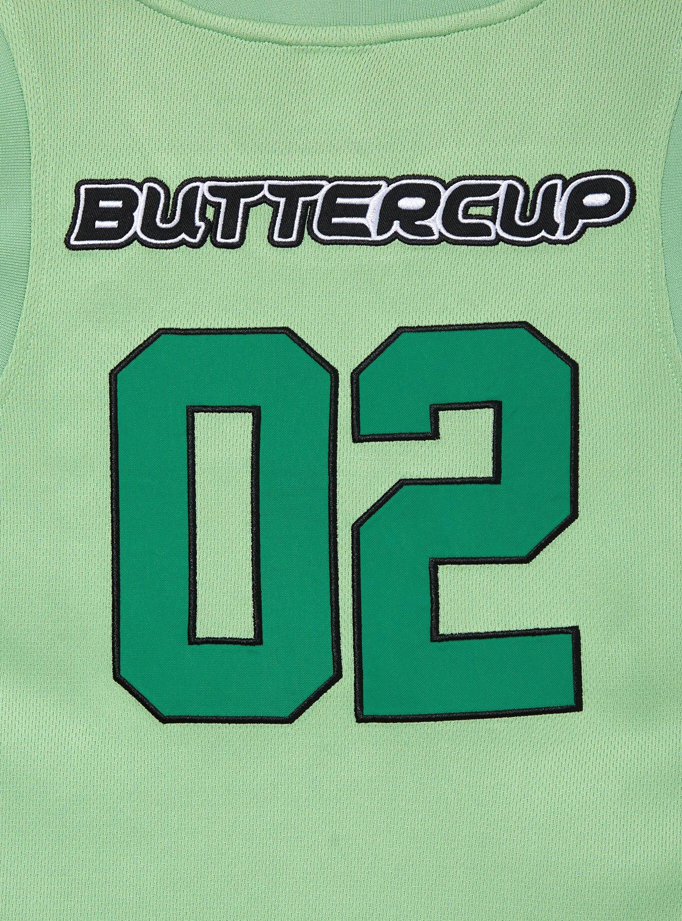 The Powerpuff Girls Buttercup Women's Cropped Basketball Jersey - BoxLunch Exclusive, GREEN, alternate