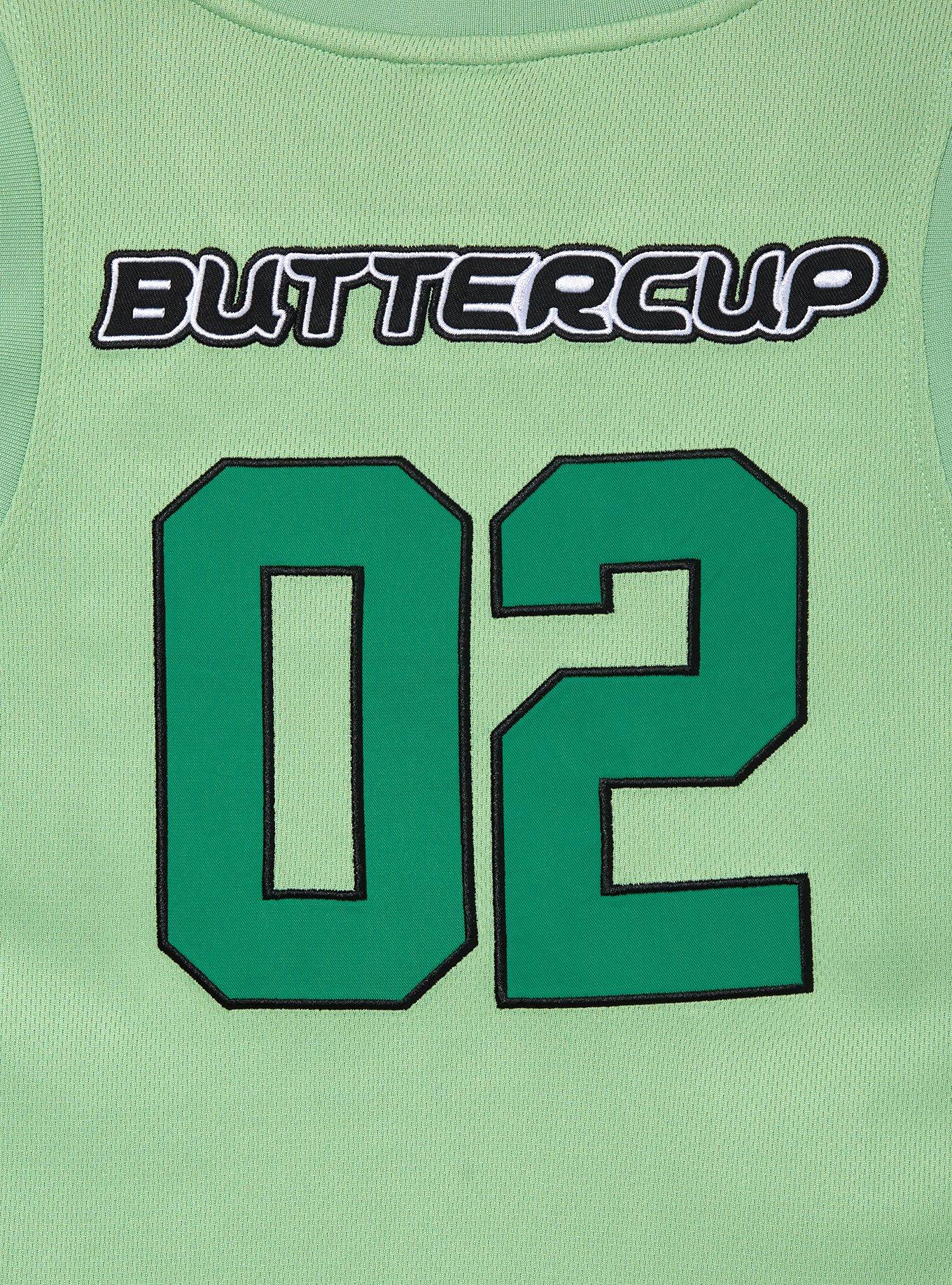 The Powerpuff Girls Buttercup Women's Plus Size Cropped Basketball Jersey - BoxLunch Exclusive, GREEN, alternate