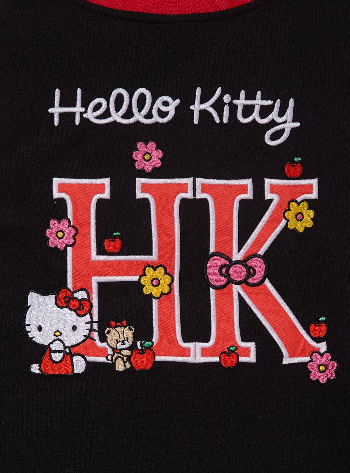 Sanrio Hello Kitty Floral Women's Plus Size Basketball Jersey &mdash; BoxLunch Exclusive, BLACK, alternate