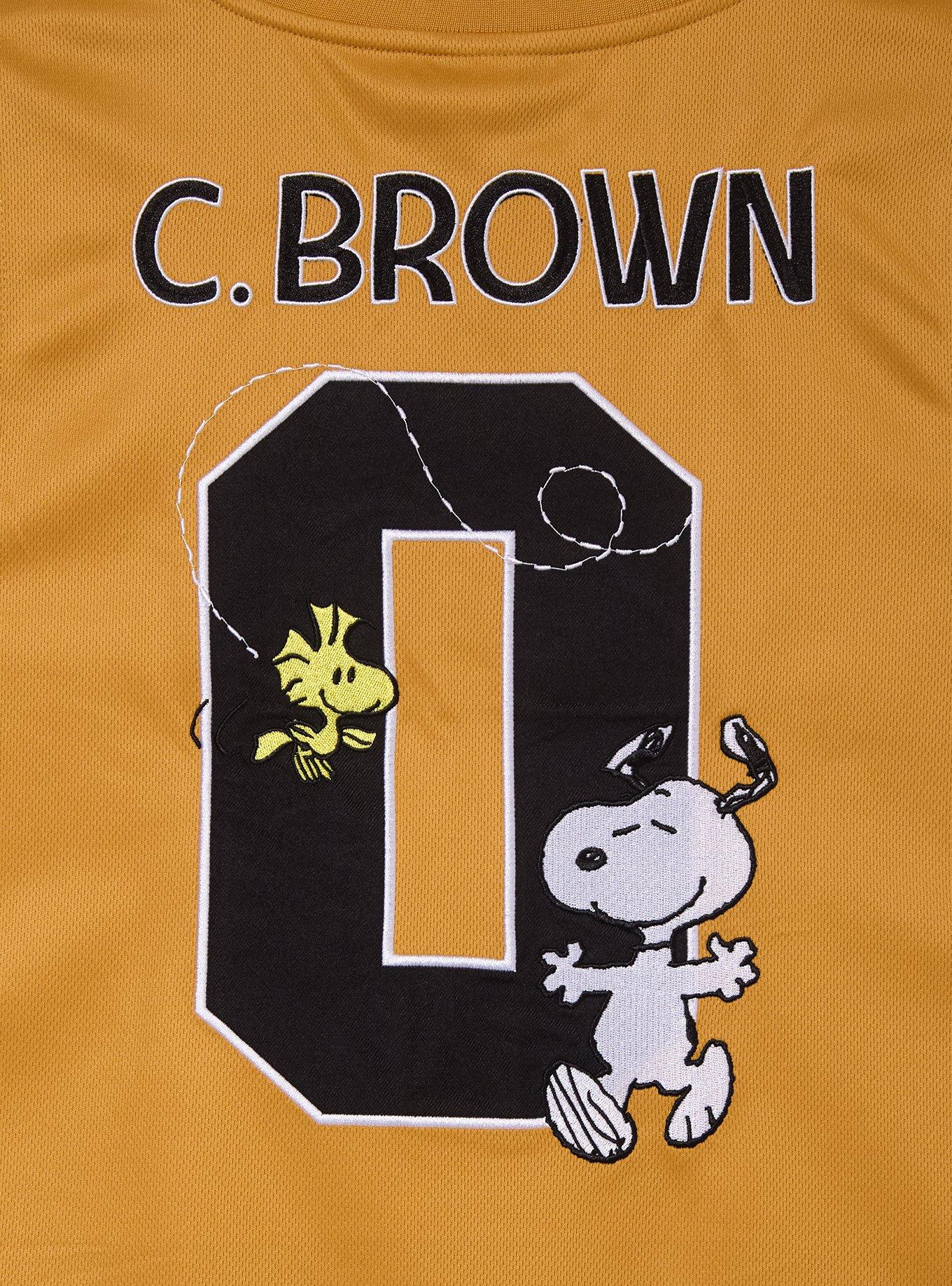 Peanuts Charlie Brown Stripe Women's Basketball Jersey &mdash; BoxLunch Exclusive, MUSTARD, alternate