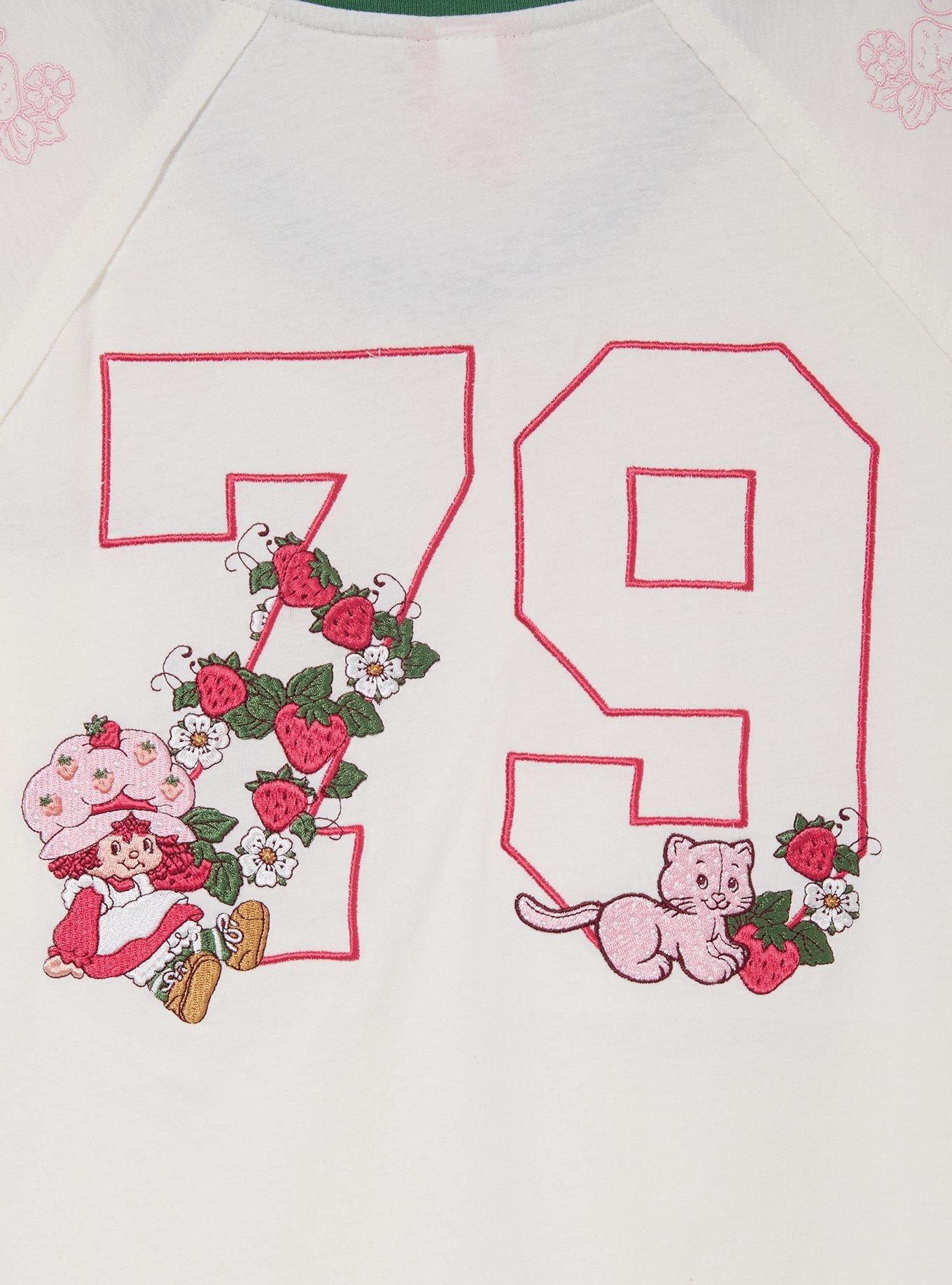 Strawberry Shortcake Embroidered Women's Jersey T-Shirt - BoxLunch Exclusive, CREAM, alternate
