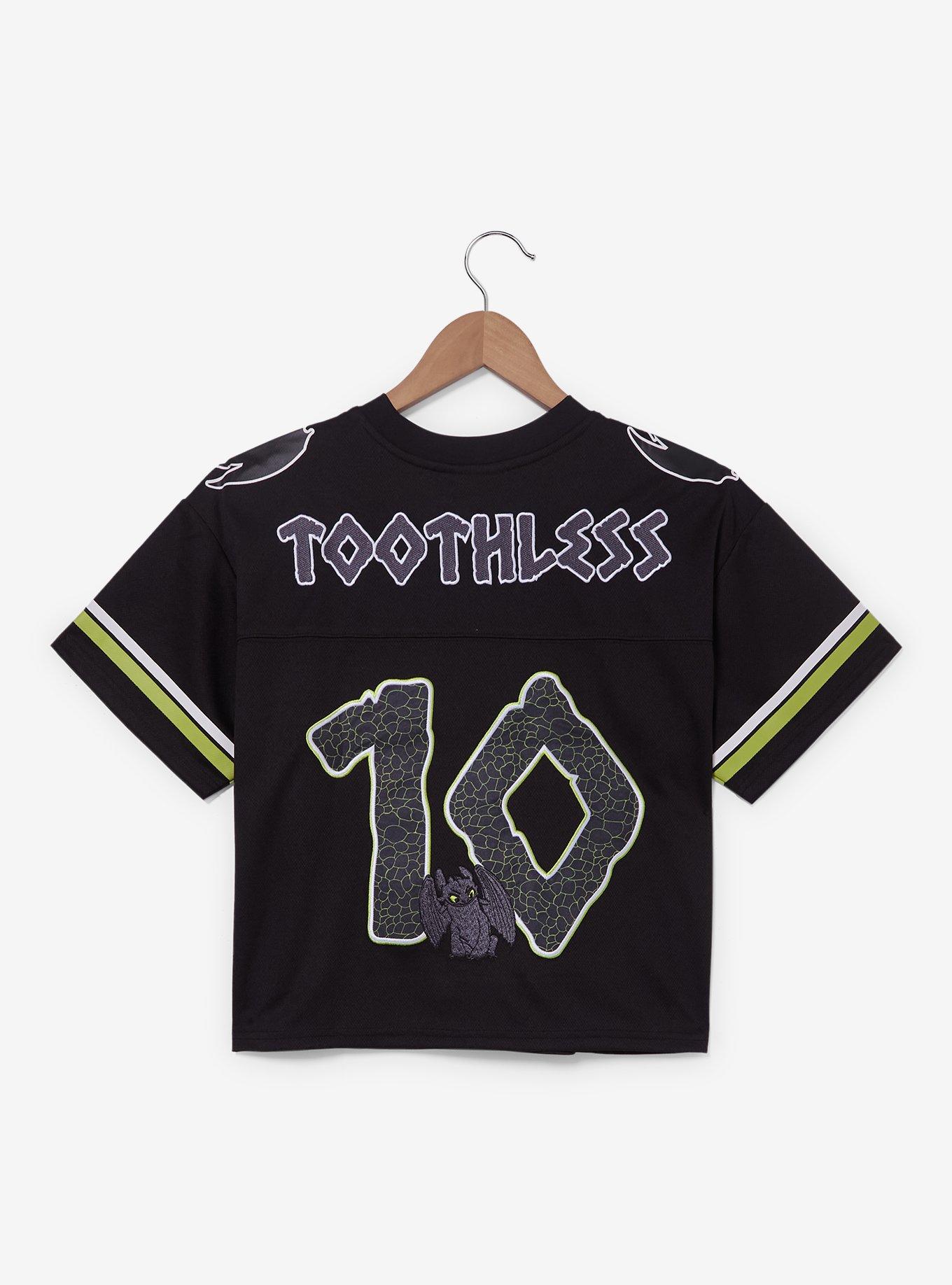 DreamWorks How To Train Your Dragon Toothless Women's Cropped Football Jersey - BoxLunch Exclusive, , hi-res