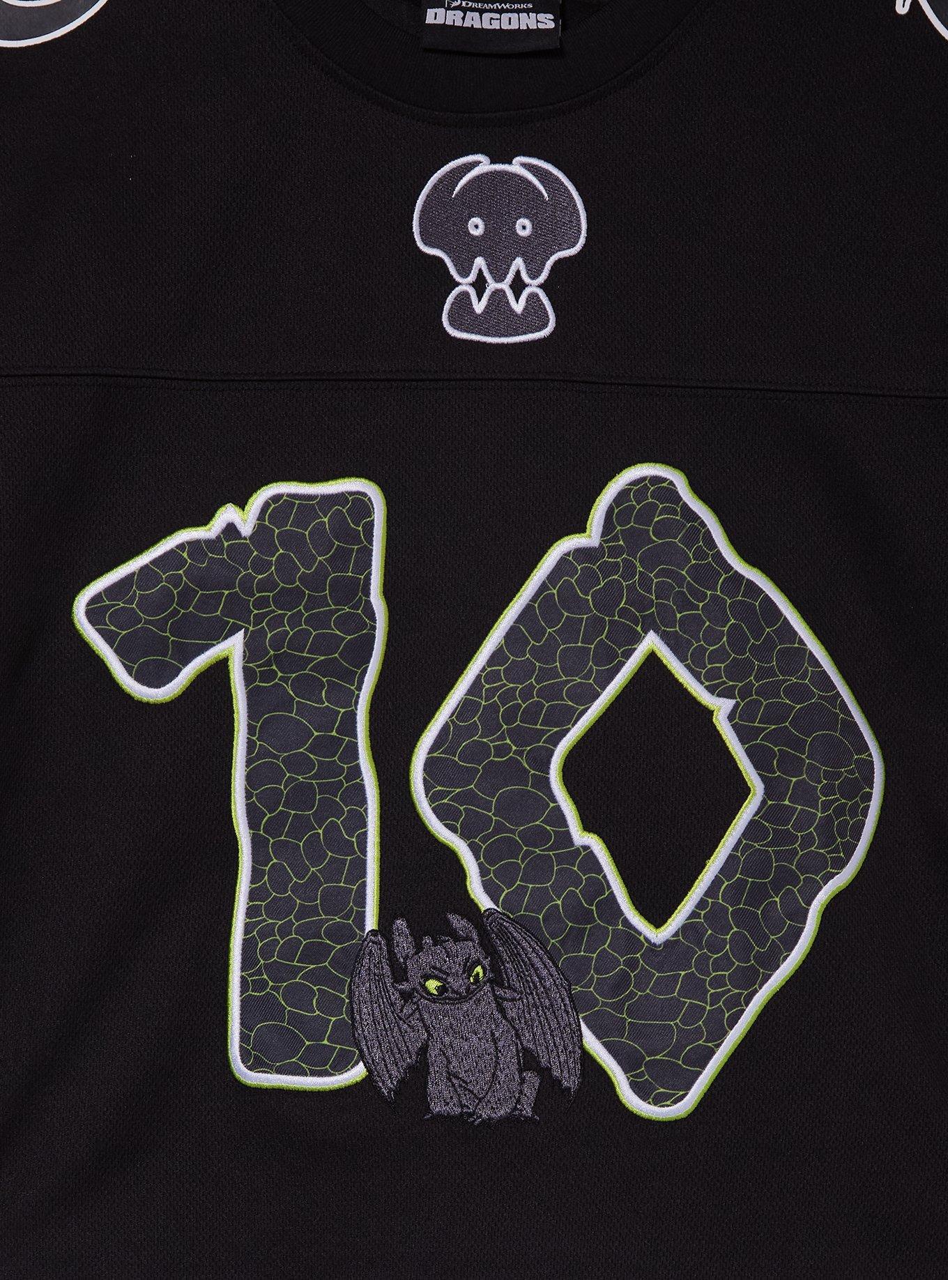 DreamWorks How To Train Your Dragon Toothless Women's Cropped Football Jersey - BoxLunch Exclusive