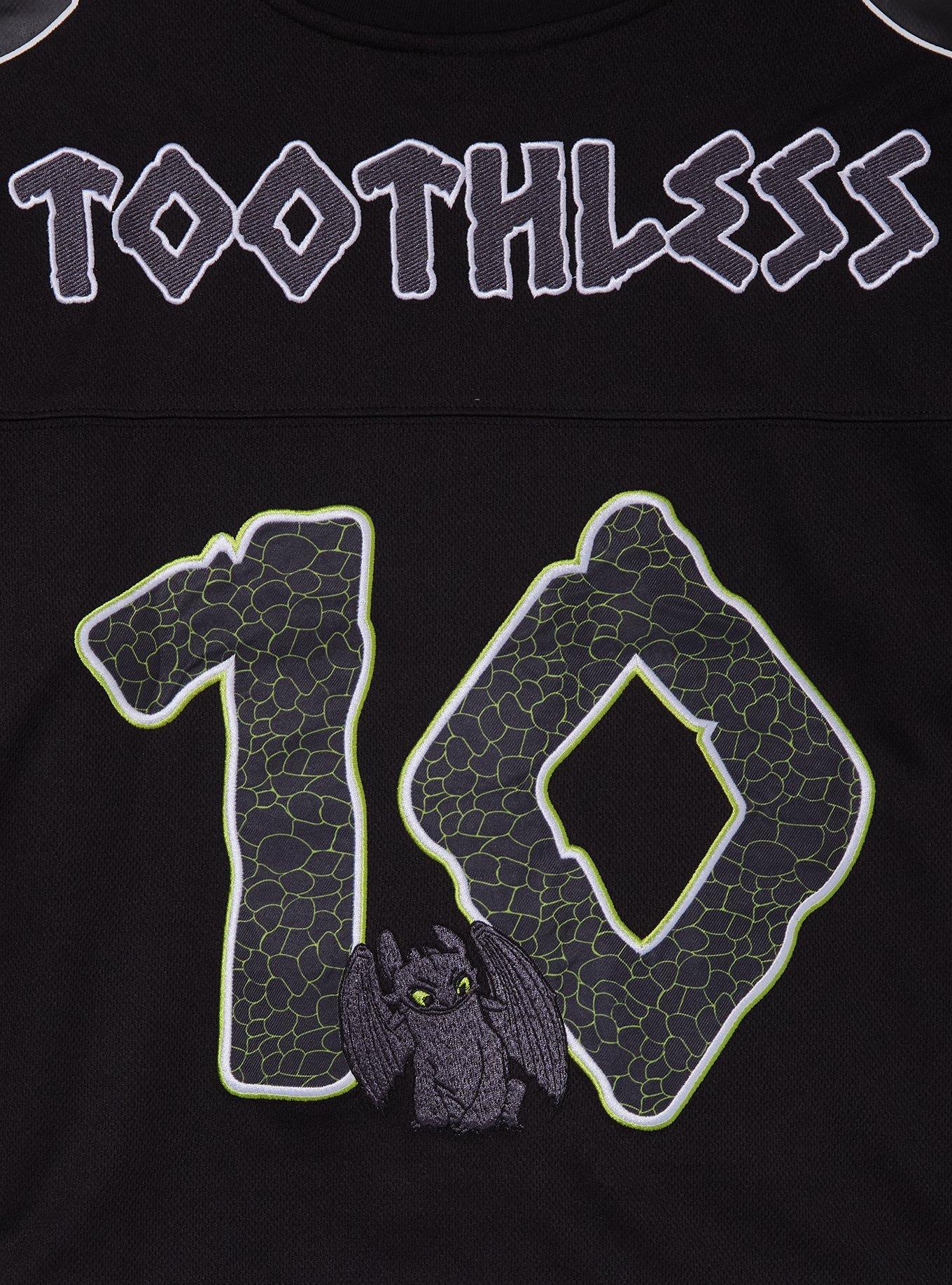 DreamWorks How To Train Your Dragon Toothless Women's Cropped Football Jersey - BoxLunch Exclusive, DARK BLUE, alternate