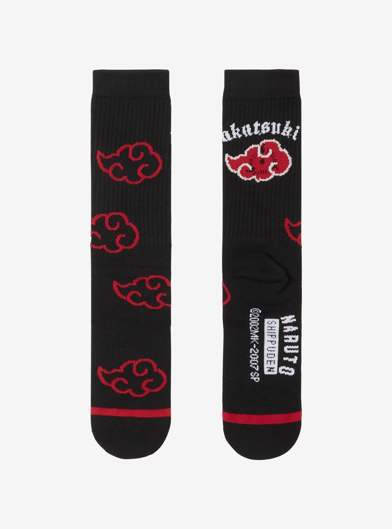 Naruto: Shippuden Akatsuki Cloud Allover Print Crew Socks — BoxLunch Exclusive, , hi-res