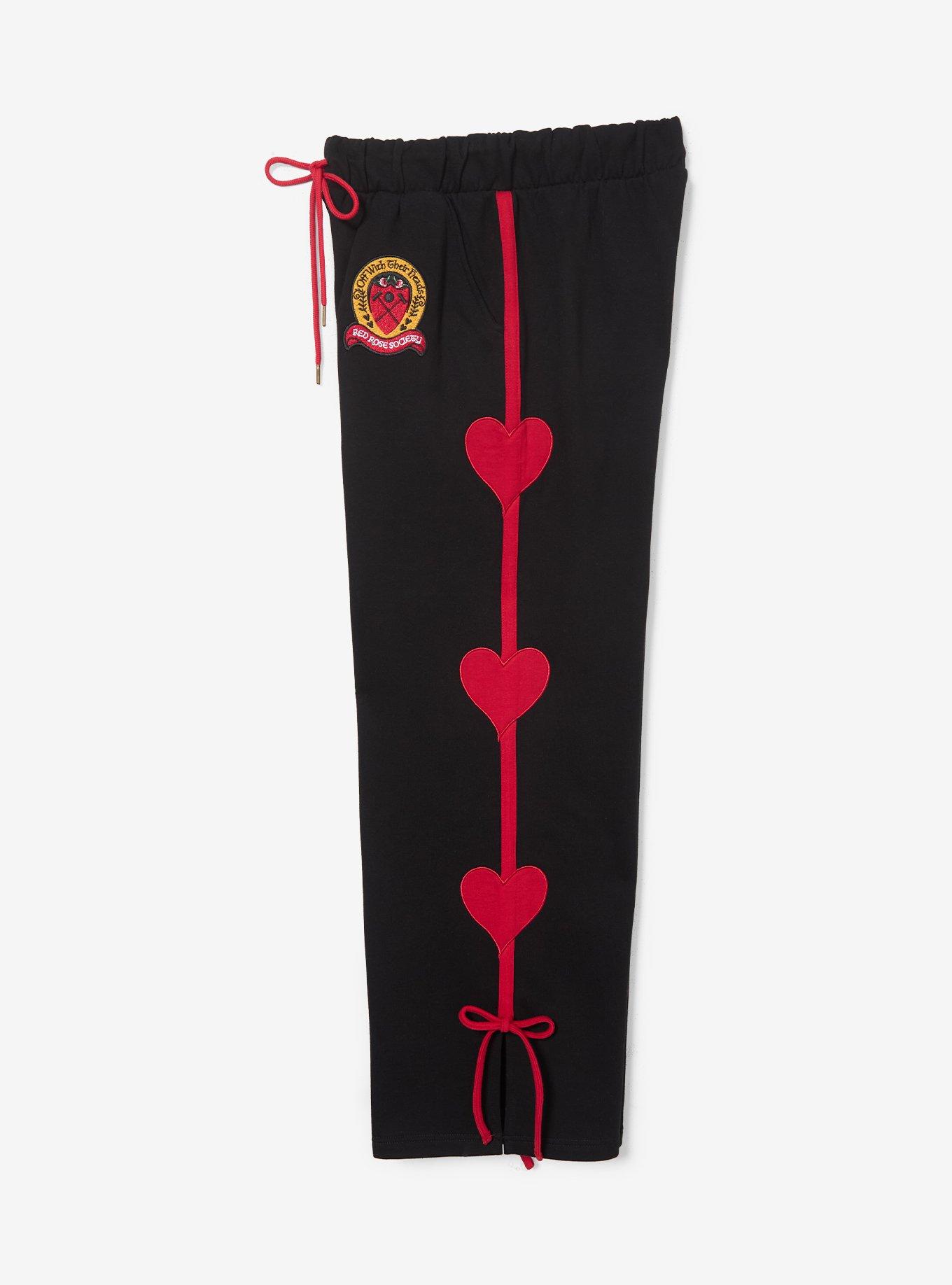 Disney Alice in Wonderland Queen of Hearts Red Rose Society Women's Sweatpants - BoxLunch Exclusive, BLACK, alternate