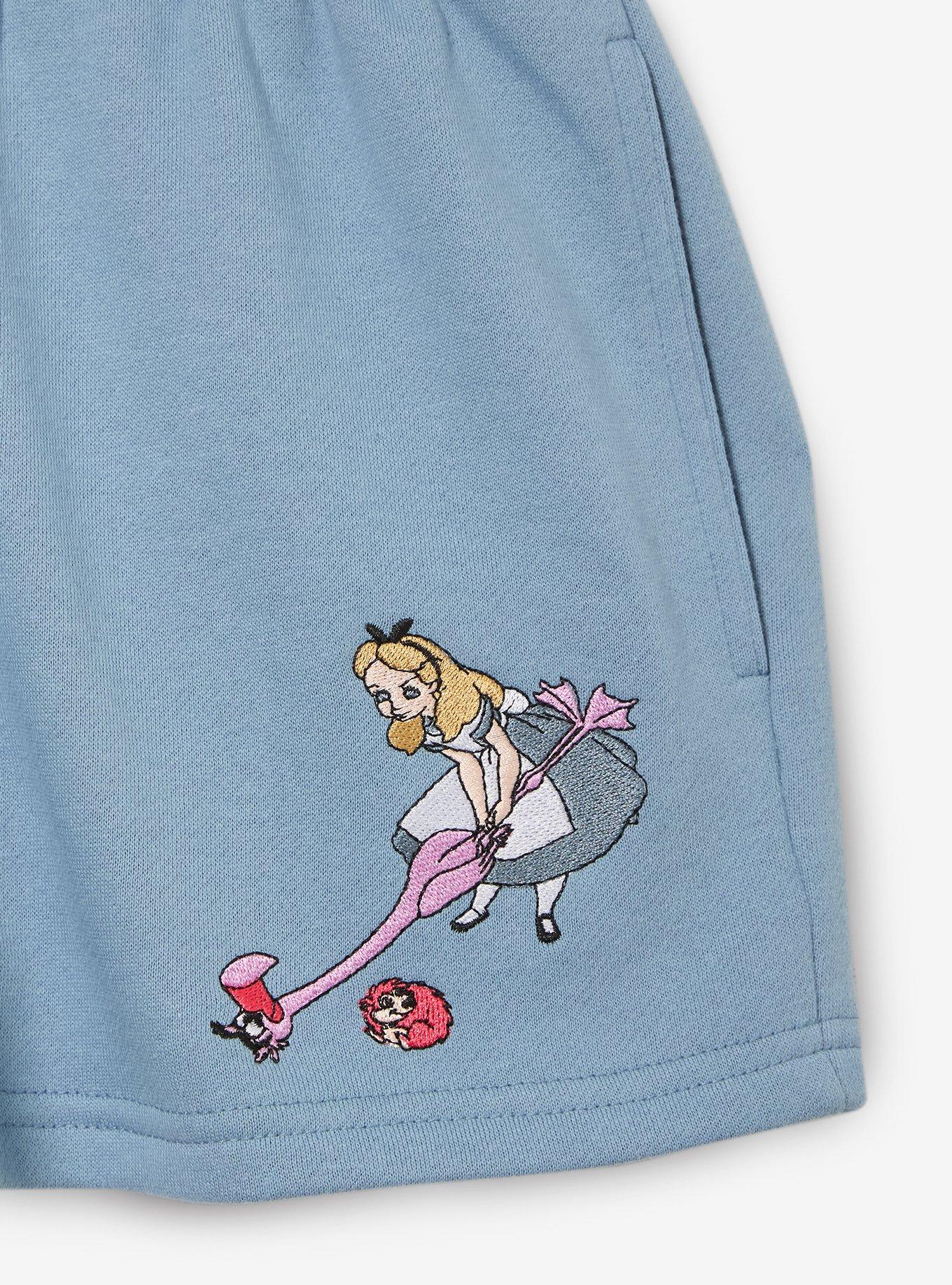 Disney Alice in Wonderland Croquet Women's Plus Size Fleece Shorts - BoxLunch Exclusive, LIGHT BLUE, alternate