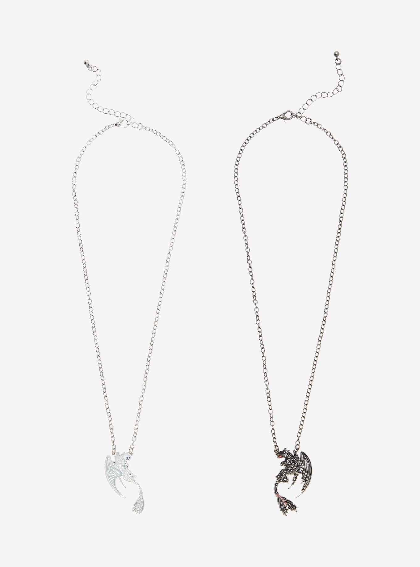 How To Train Your Dragon Toothless & Light Fury Best Friend Necklace Set, , hi-res