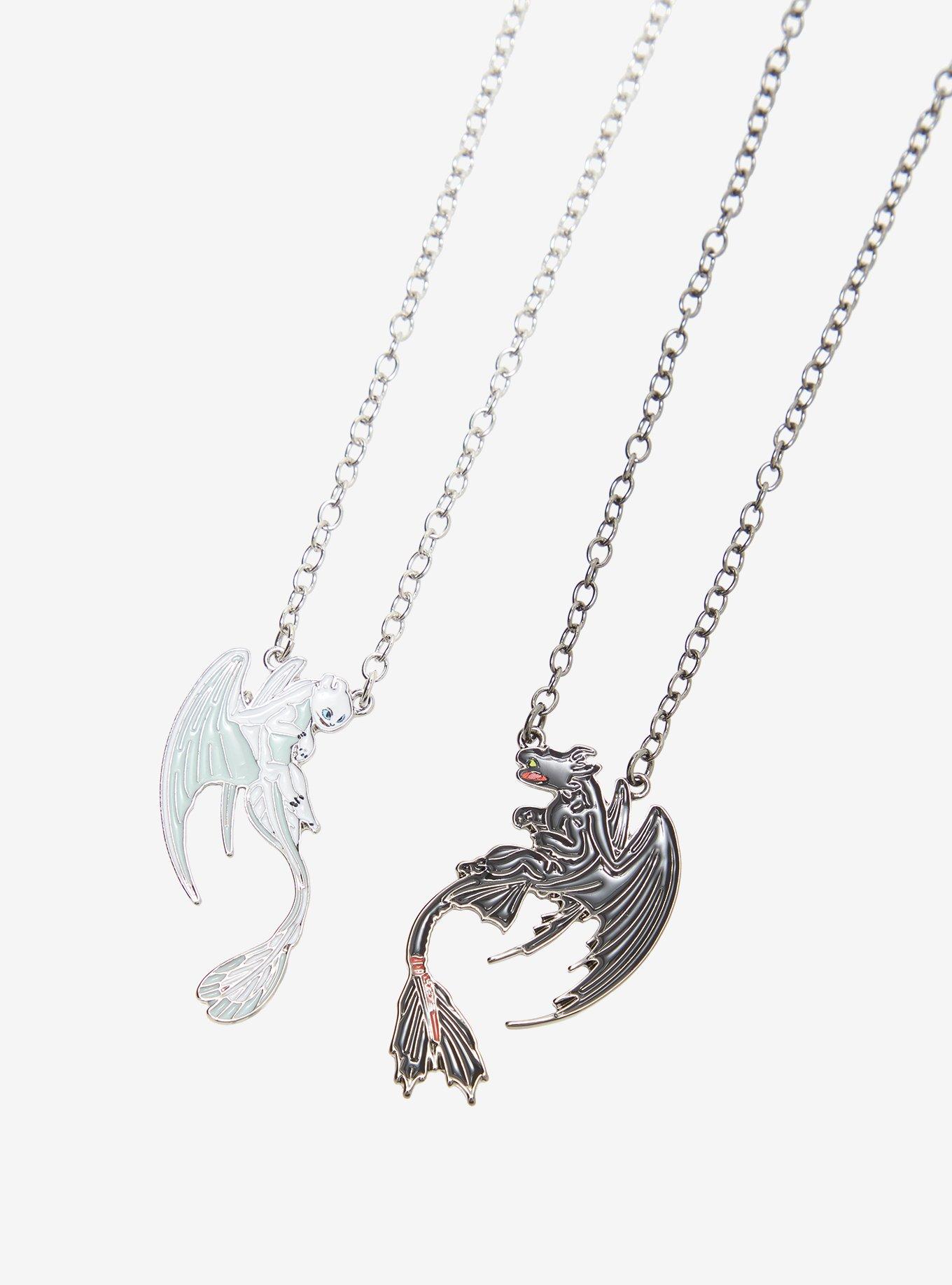 How To Train Your Dragon Toothless & Light Fury Best Friend Necklace Set, , alternate