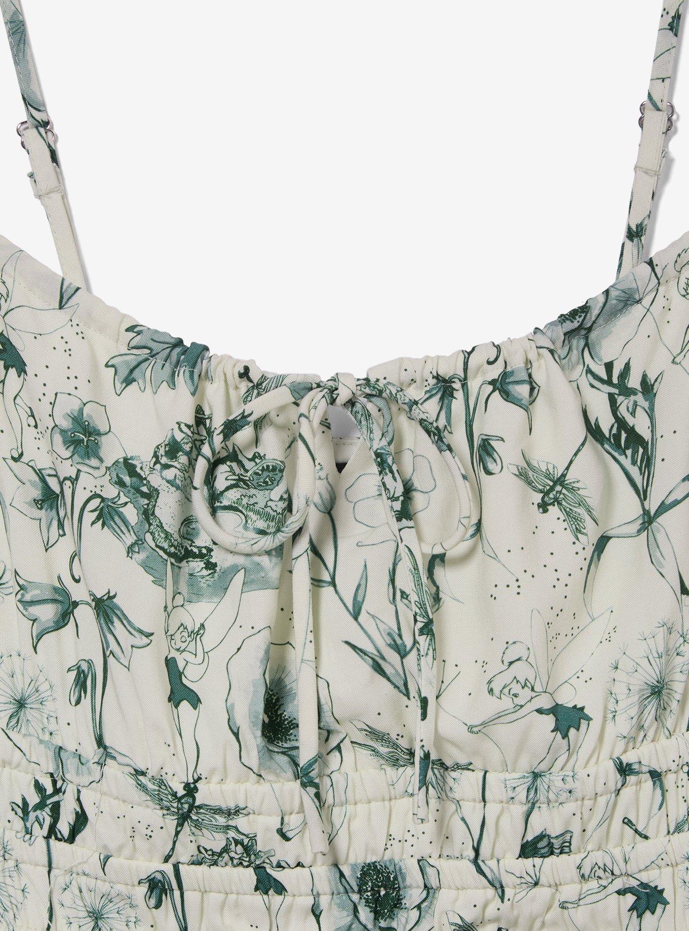 Disney Peter Pan Tinker Bell Floral Allover Print Plus Size Tank Dress - BoxLunch Exclusive, MULTI, alternate